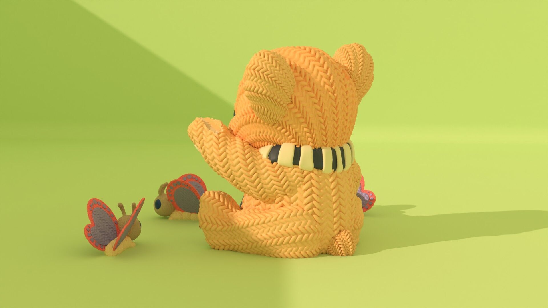 Crochet Teddy with Butterflies - painted 3mf 3D print model_1