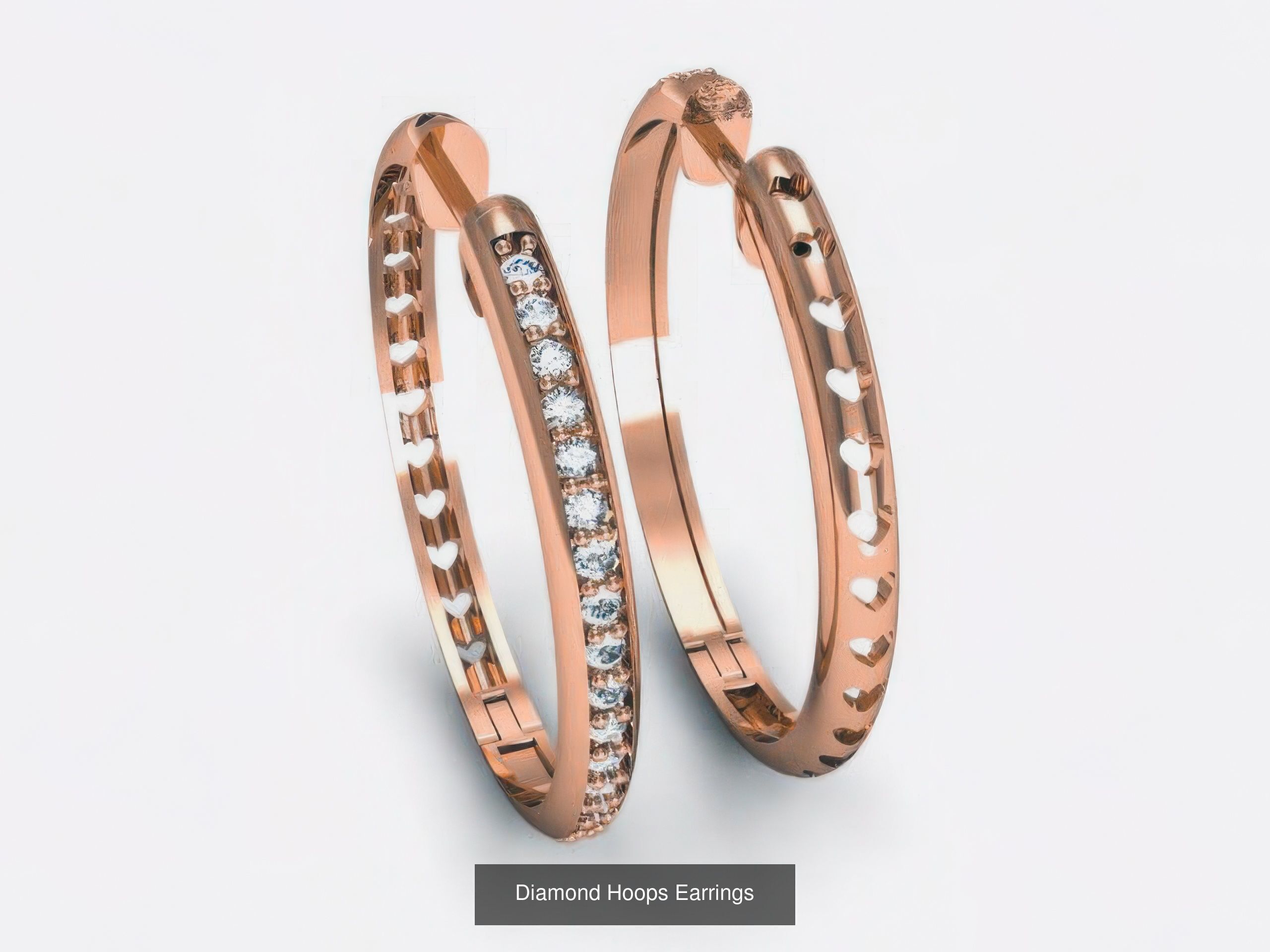 42 Diamond Hoops Earrings 3D print model 3D Model Collection_13