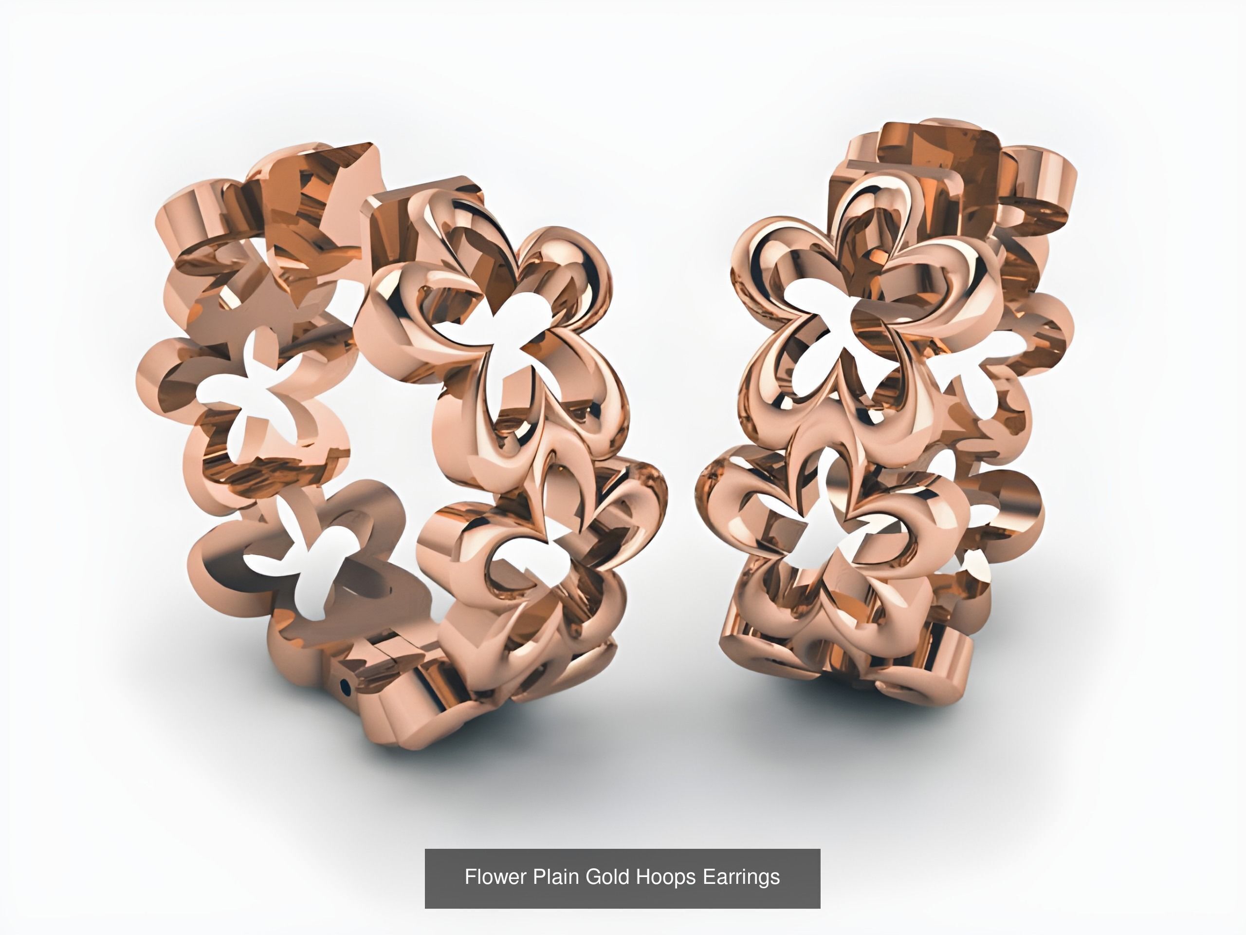 42 Diamond Hoops Earrings 3D print model 3D Model Collection_38