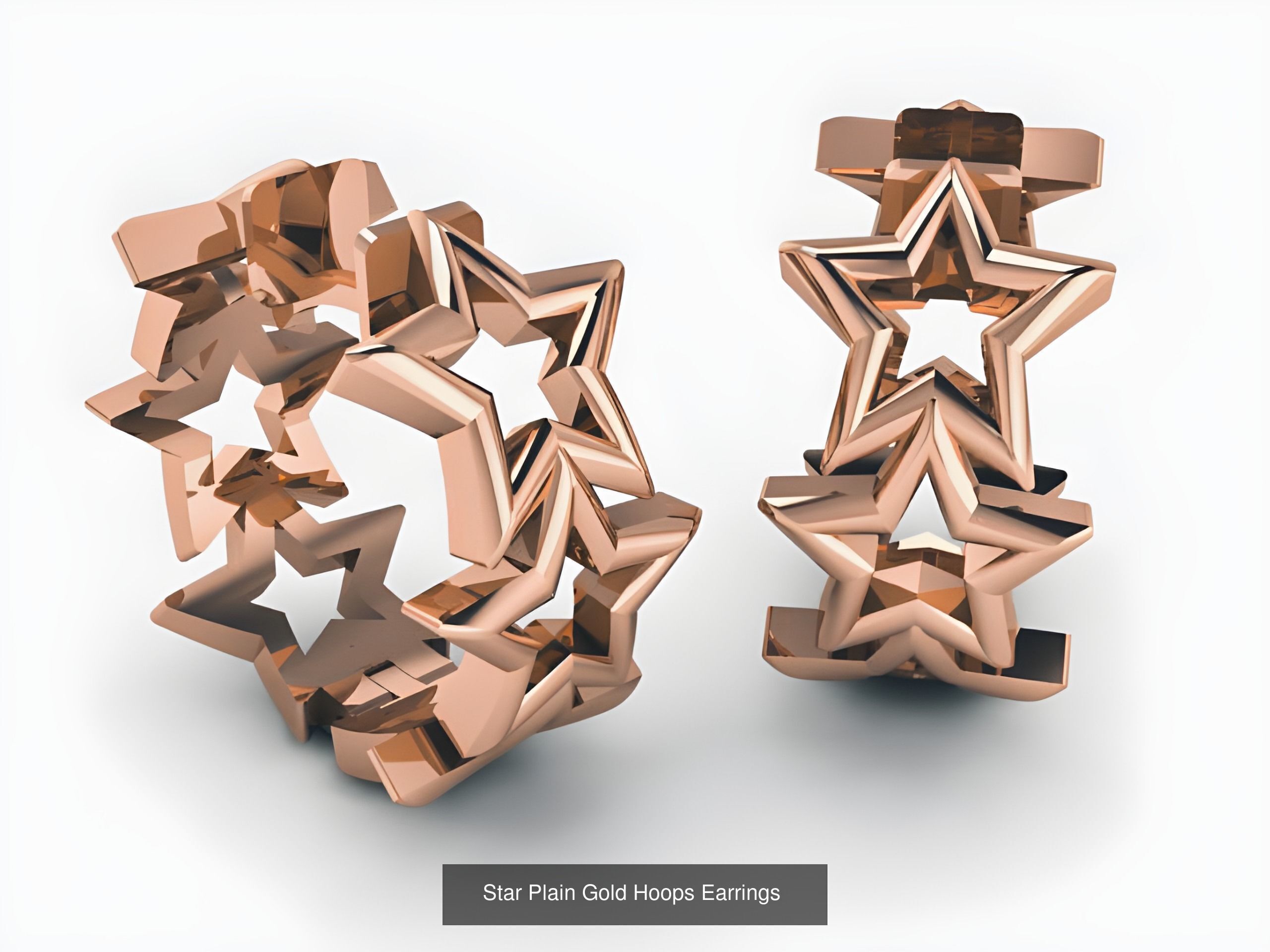 42 Diamond Hoops Earrings 3D print model 3D Model Collection_36