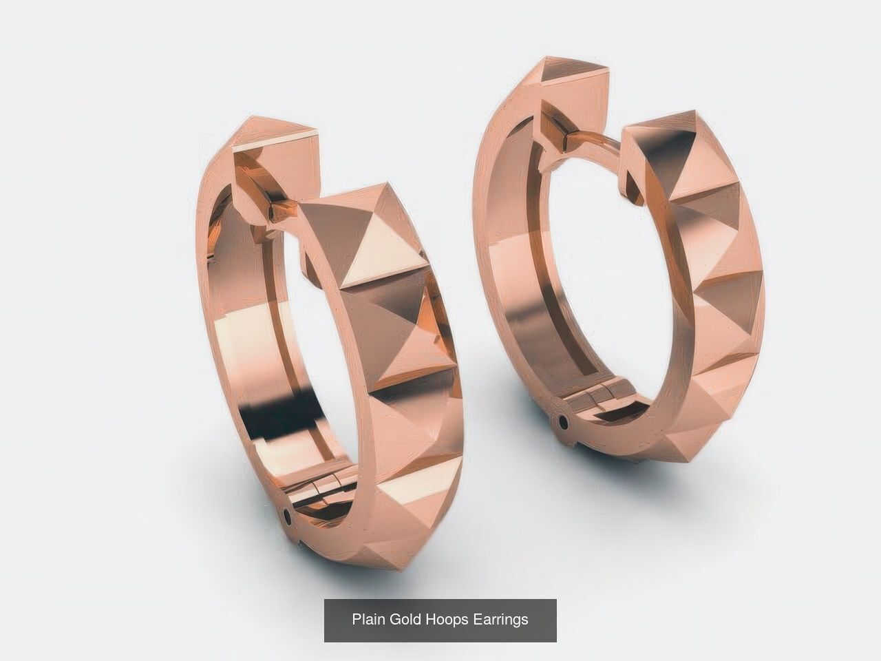 42 Diamond Hoops Earrings 3D print model 3D Model Collection_6