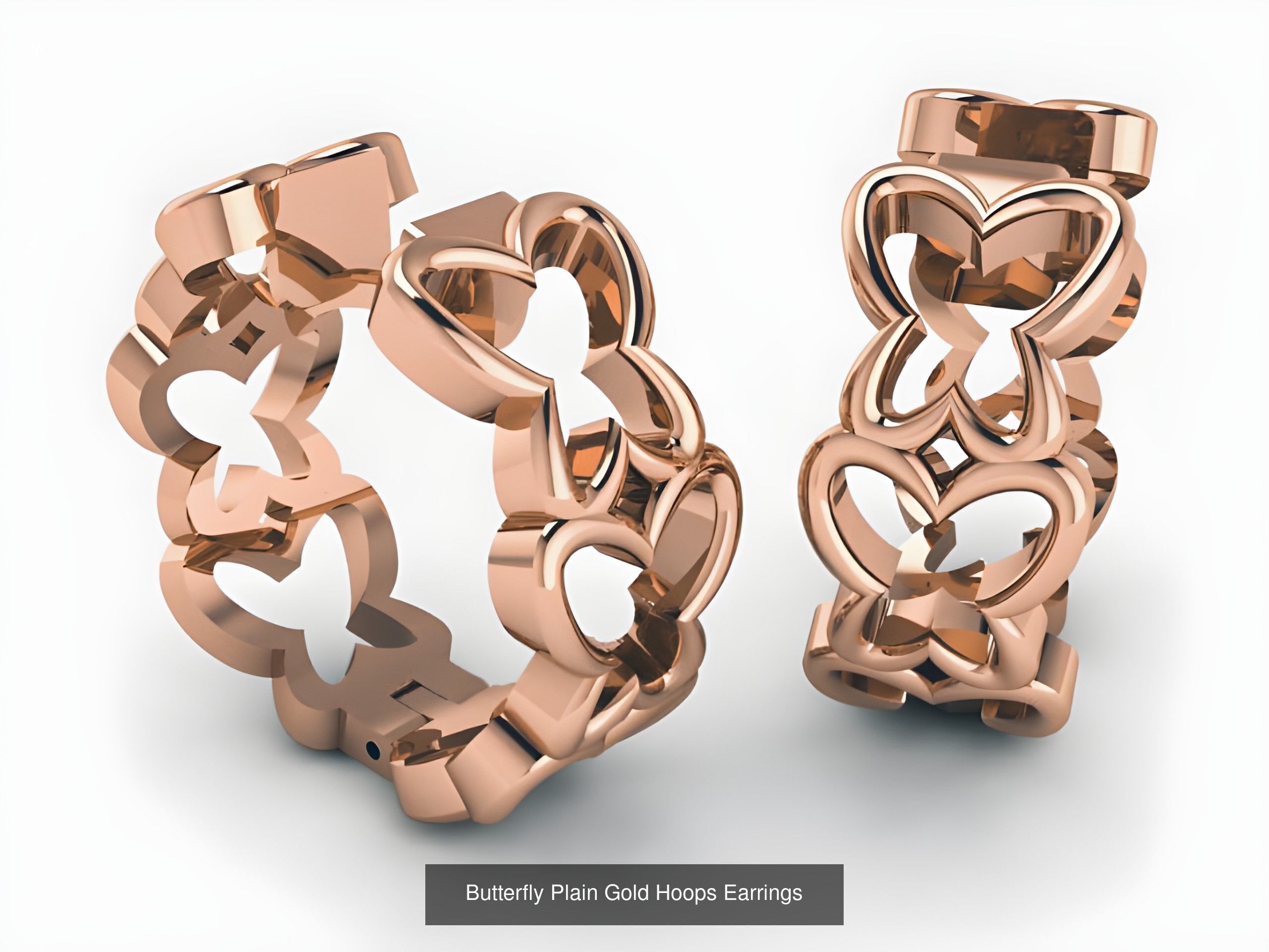 42 Diamond Hoops Earrings 3D print model 3D Model Collection_35