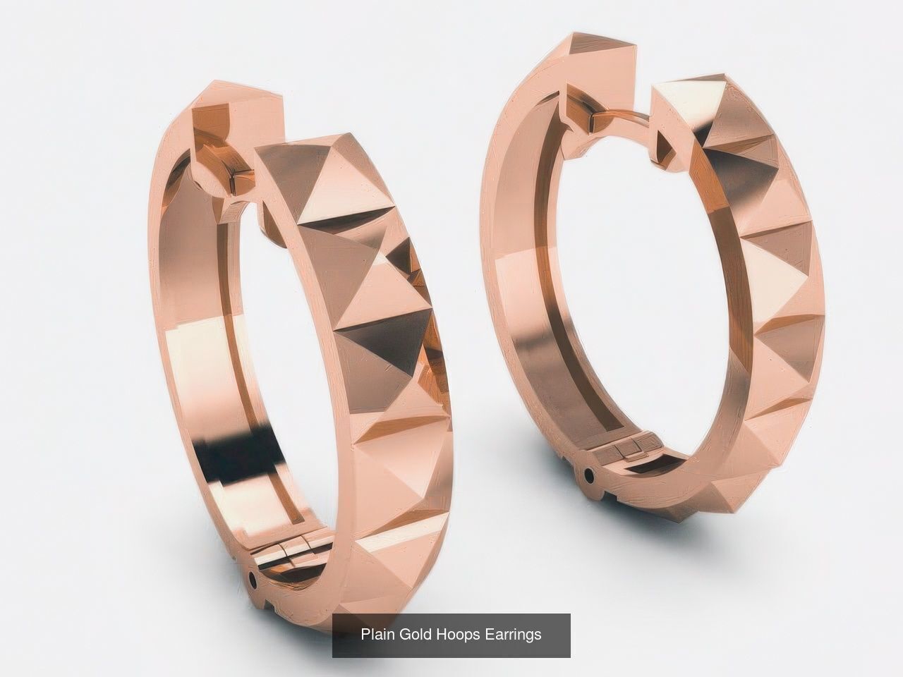 42 Diamond Hoops Earrings 3D print model 3D Model Collection_5