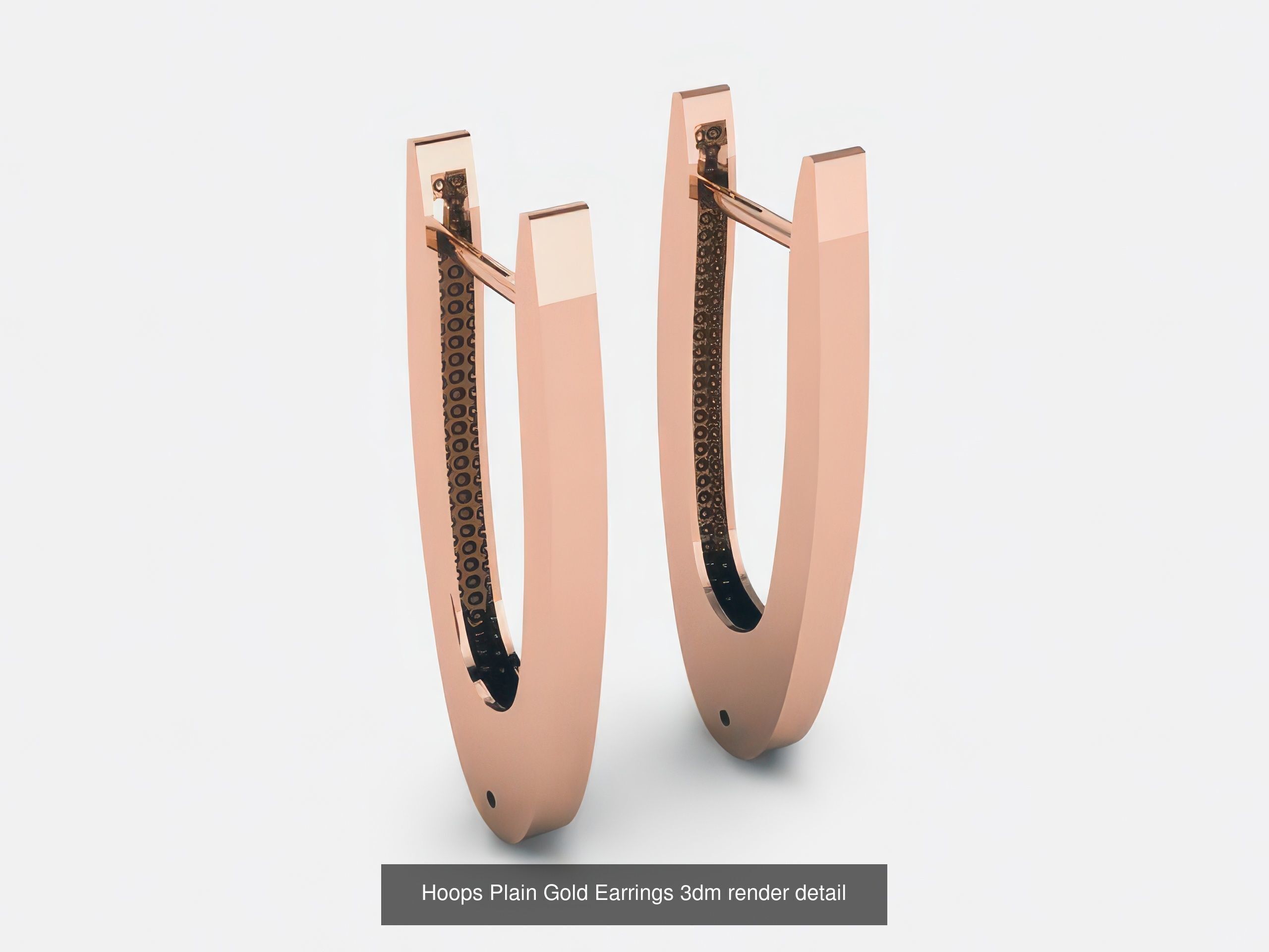 42 Diamond Hoops Earrings 3D print model 3D Model Collection_20
