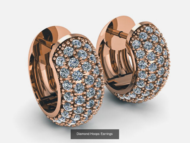42 Diamond Hoops Earrings 3D print model 3D Model Collection_27