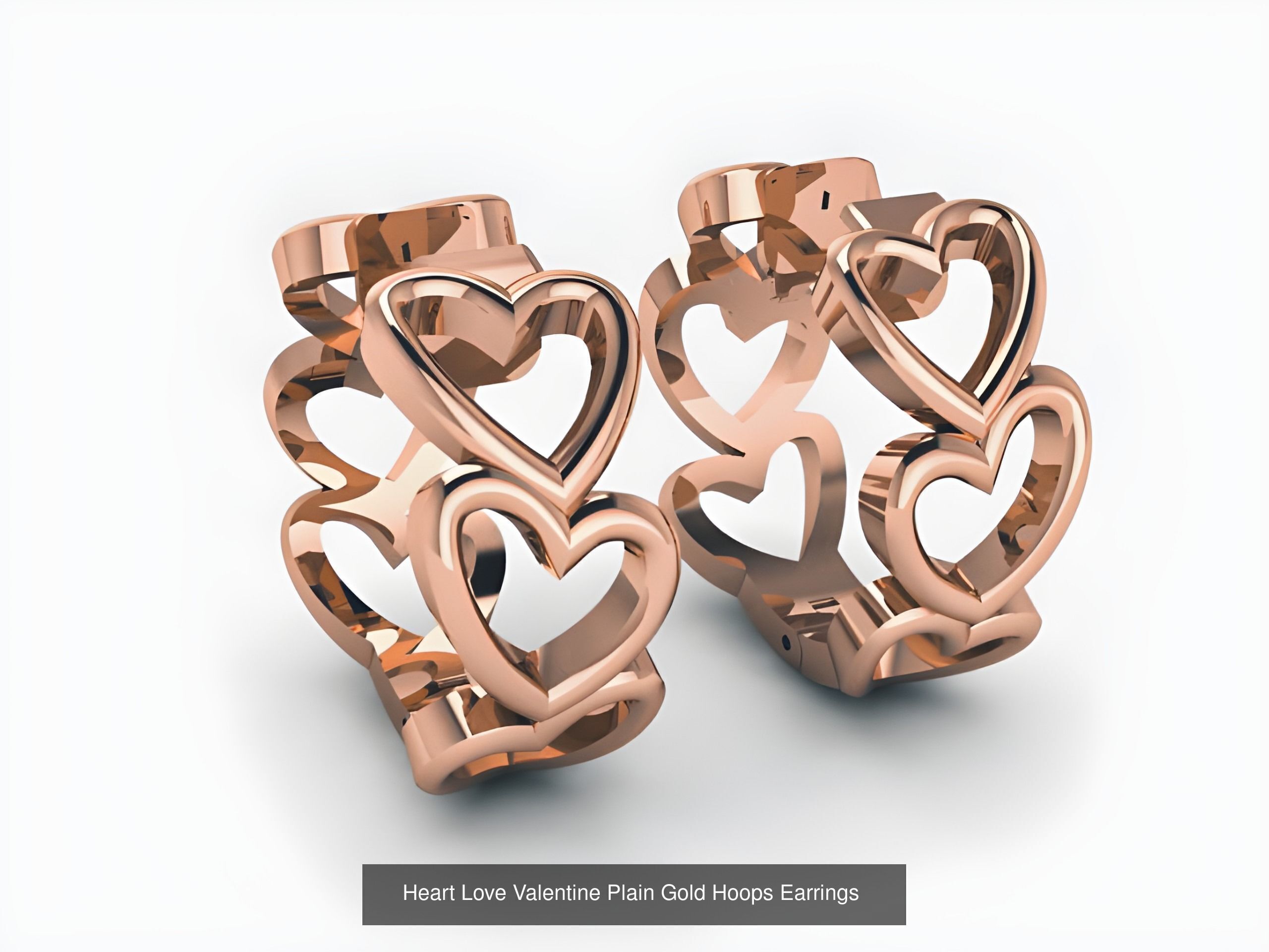 42 Diamond Hoops Earrings 3D print model 3D Model Collection_37