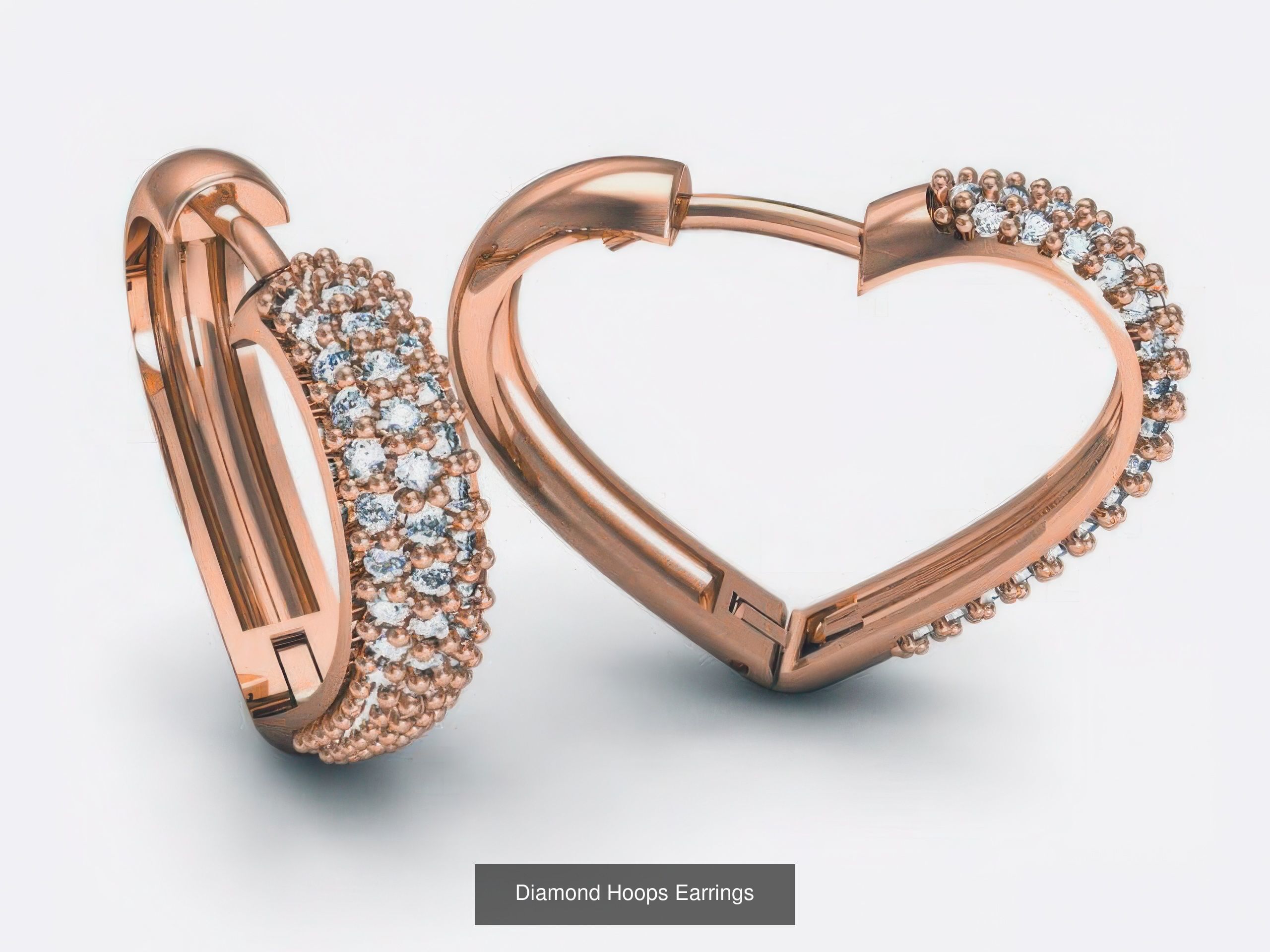 42 Diamond Hoops Earrings 3D print model 3D Model Collection_39
