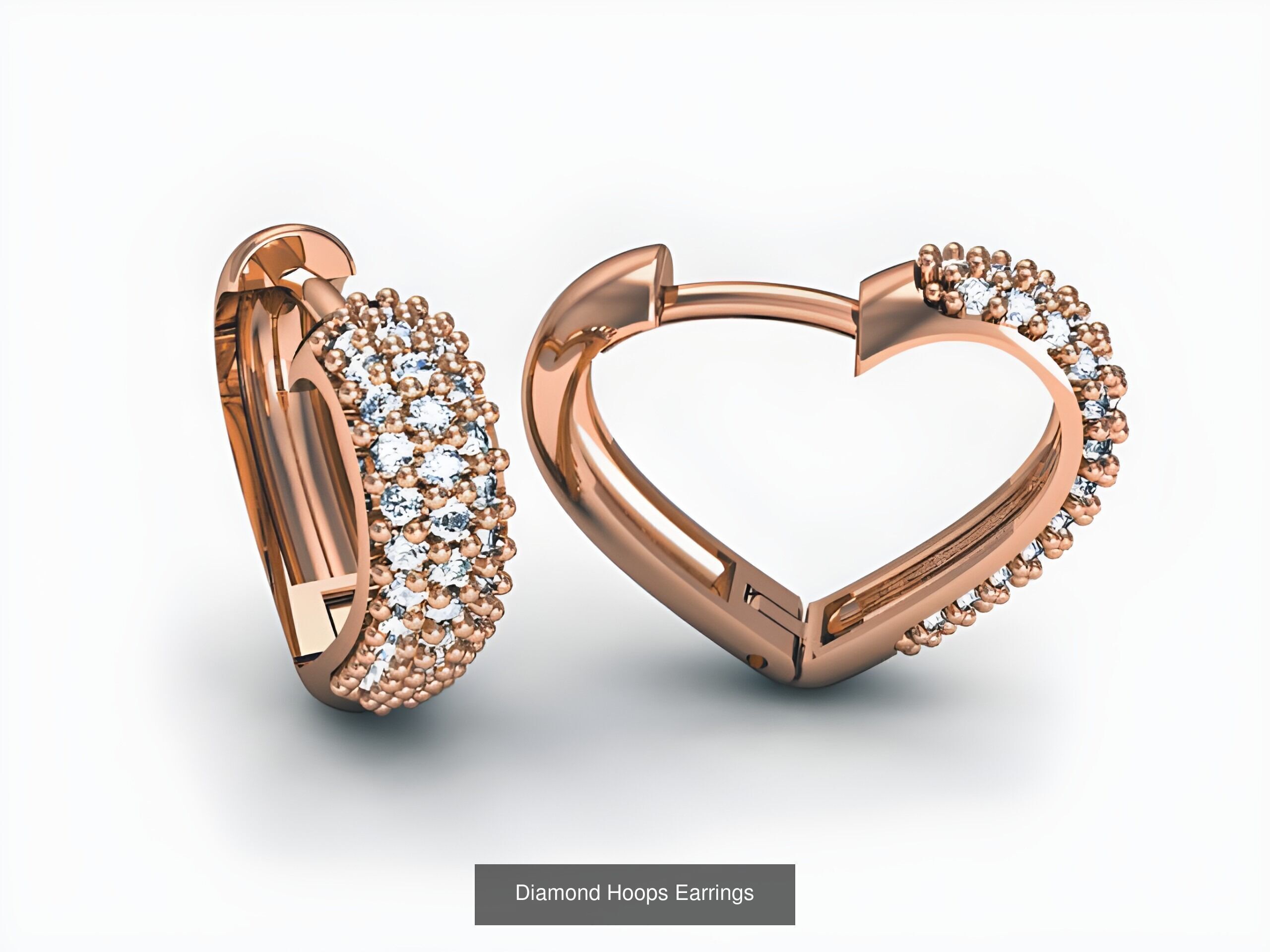42 Diamond Hoops Earrings 3D print model 3D Model Collection_40