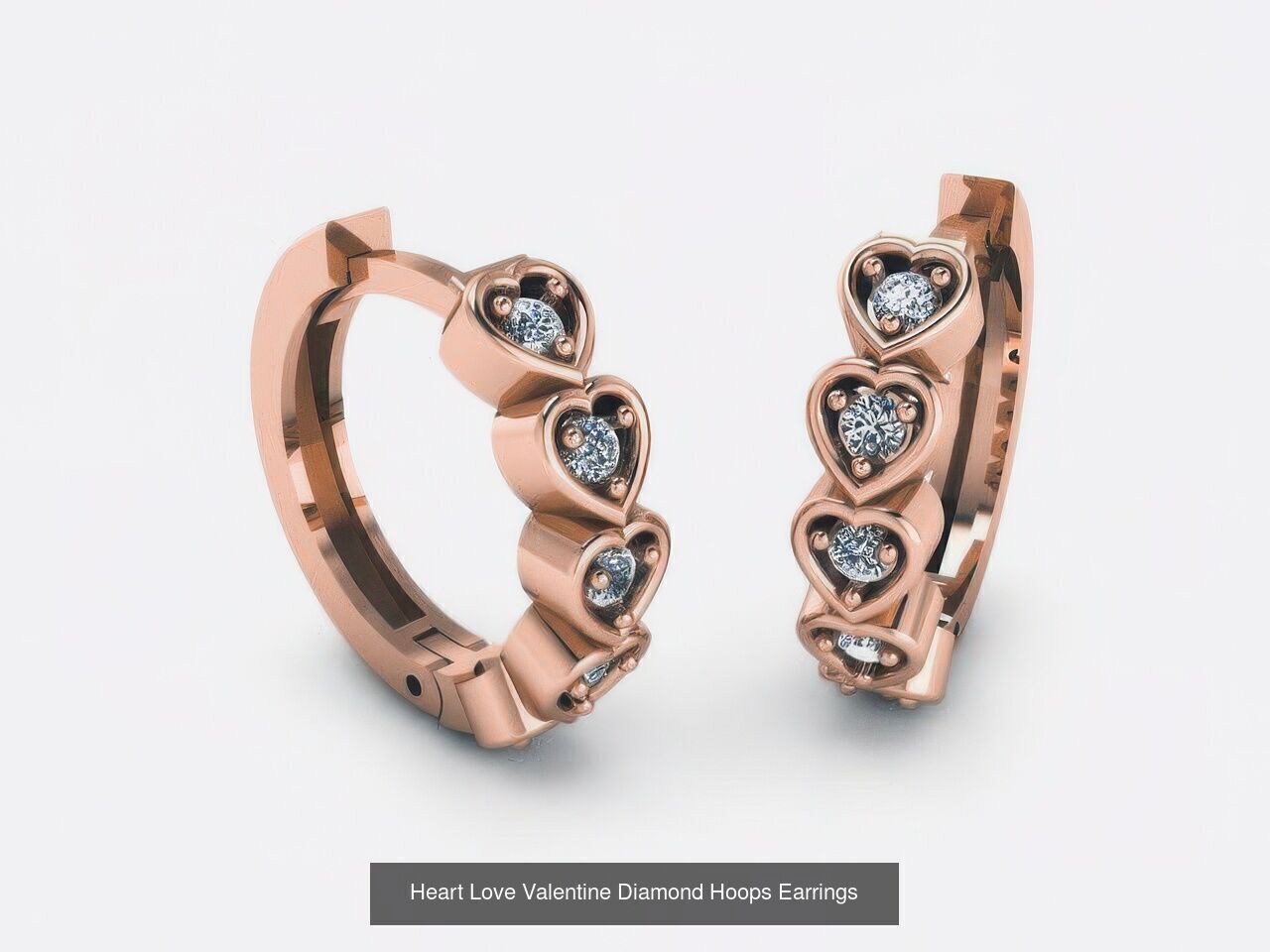 42 Diamond Hoops Earrings 3D print model 3D Model Collection_34
