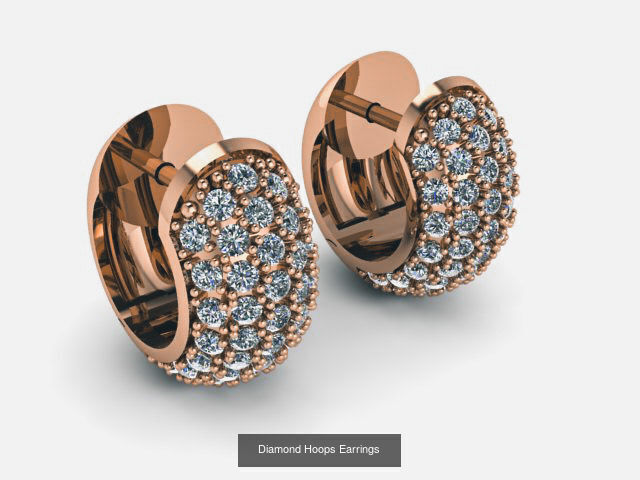 42 Diamond Hoops Earrings 3D print model 3D Model Collection_28