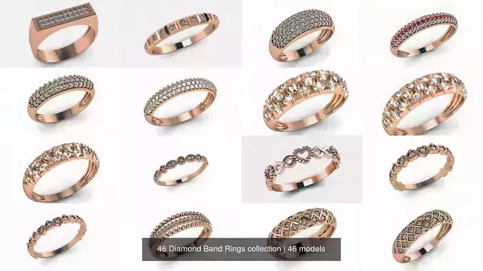 46 Diamond Band Rings collection 