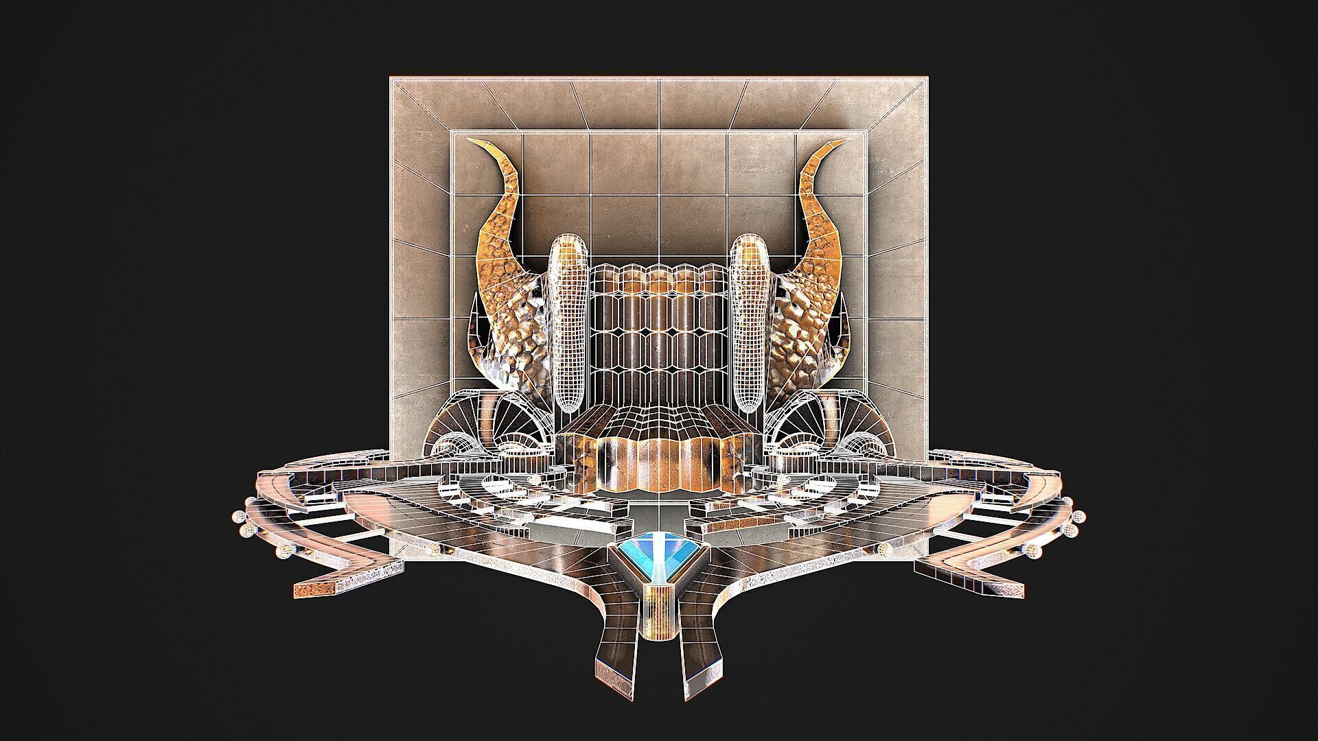 Fantasy Throne Low-poly 3D model_10