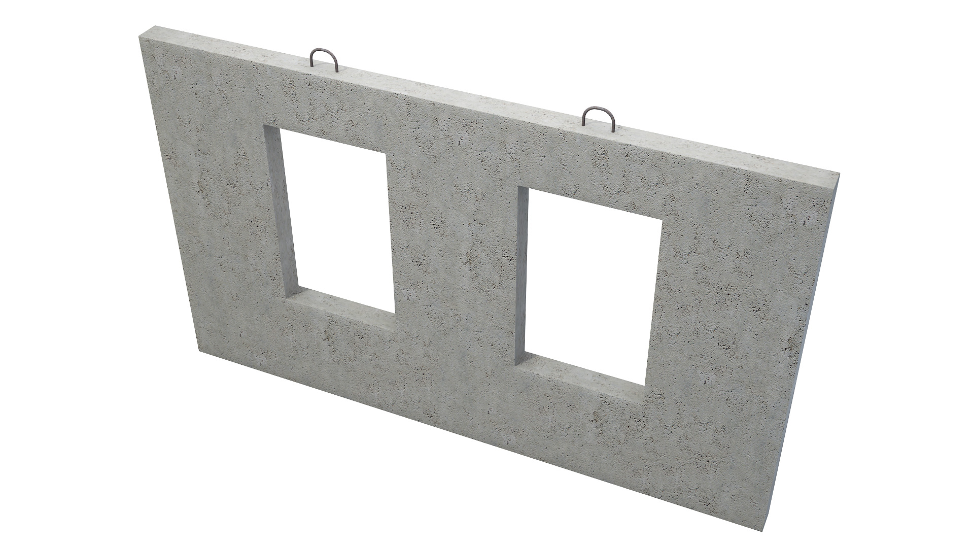 Concrete Wall with Windows 3D model_5