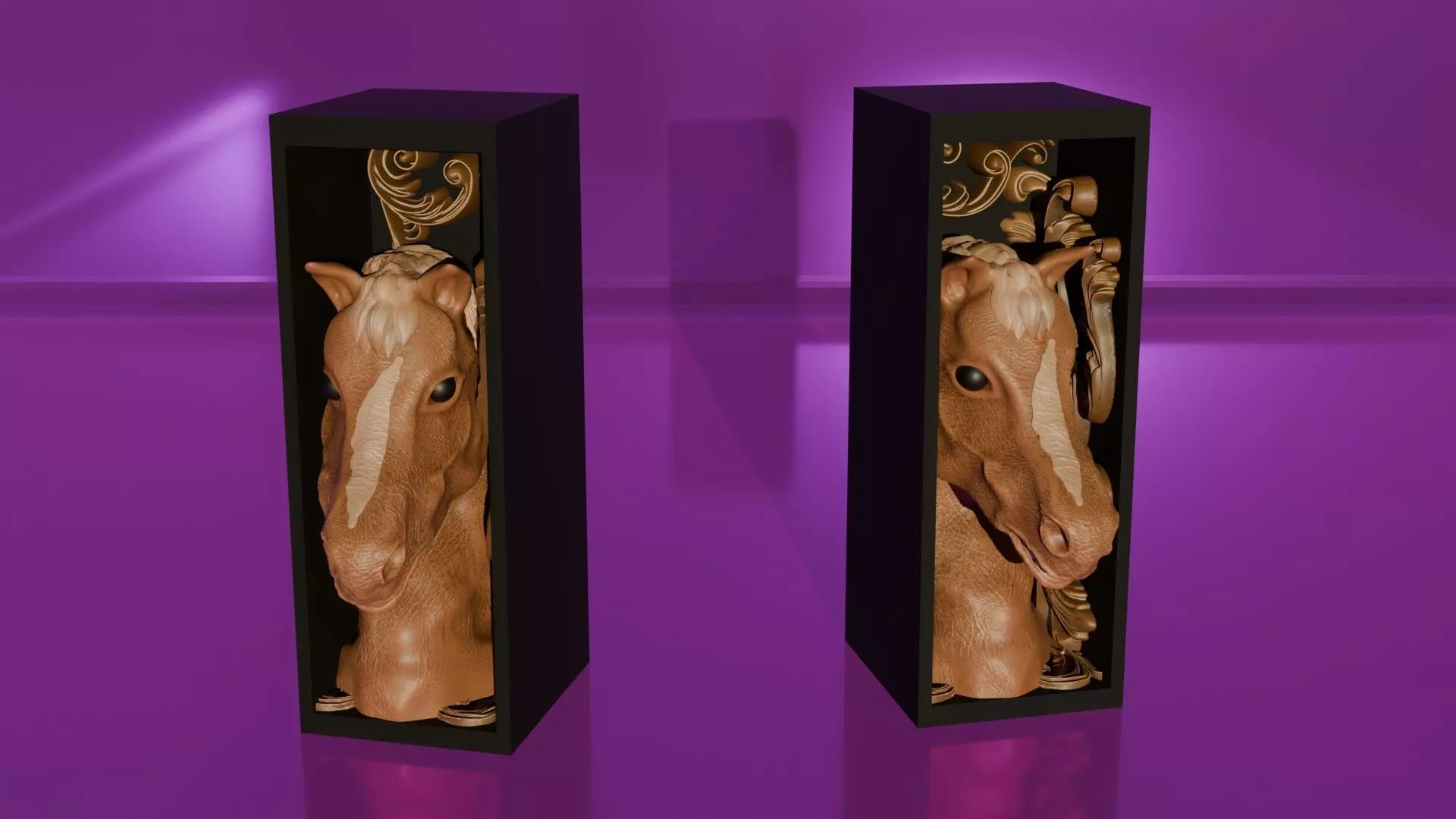 Horse BookNook - painted 3mf 3D print model