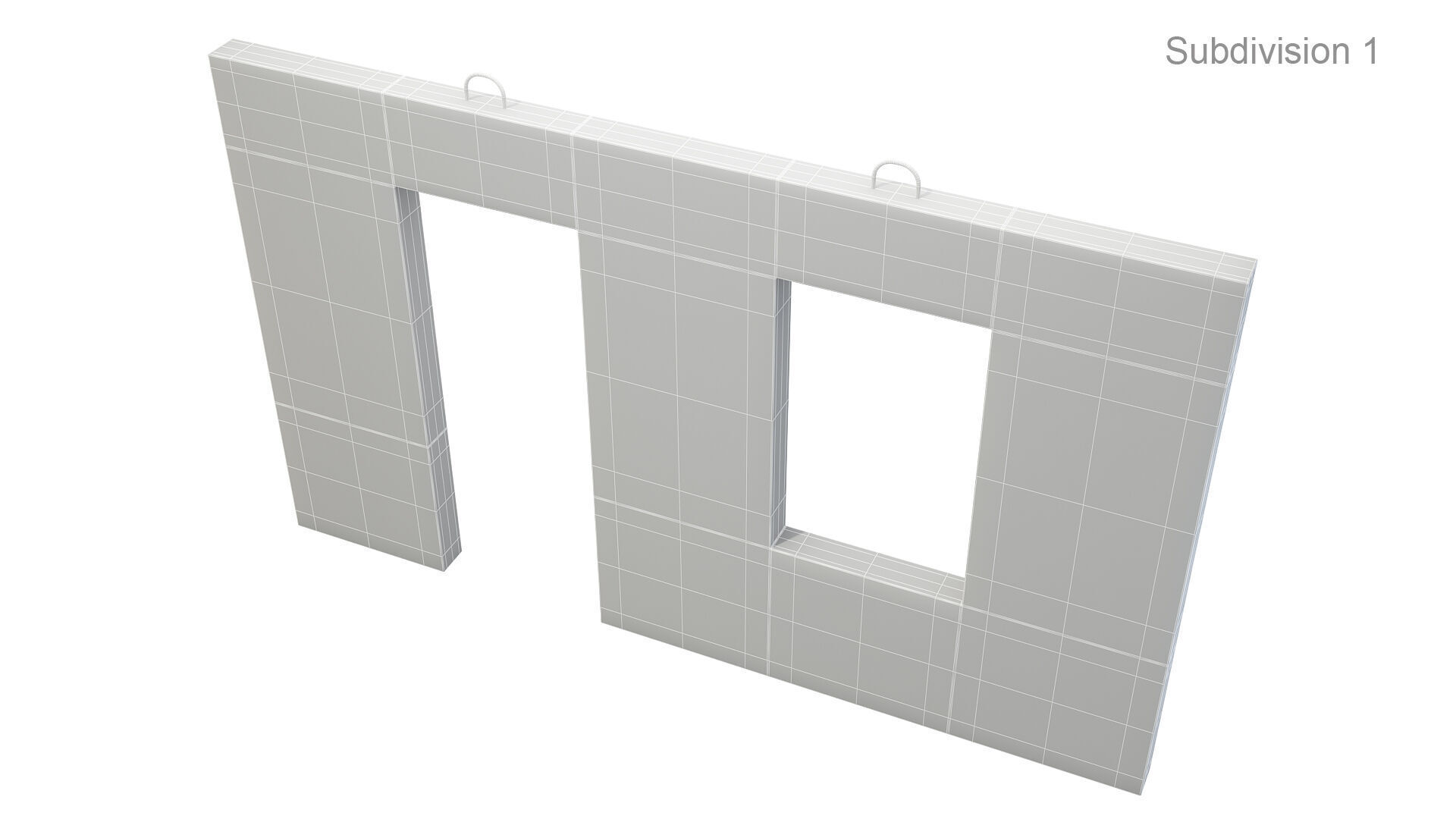 Concrete Wall Facade 3D model_11