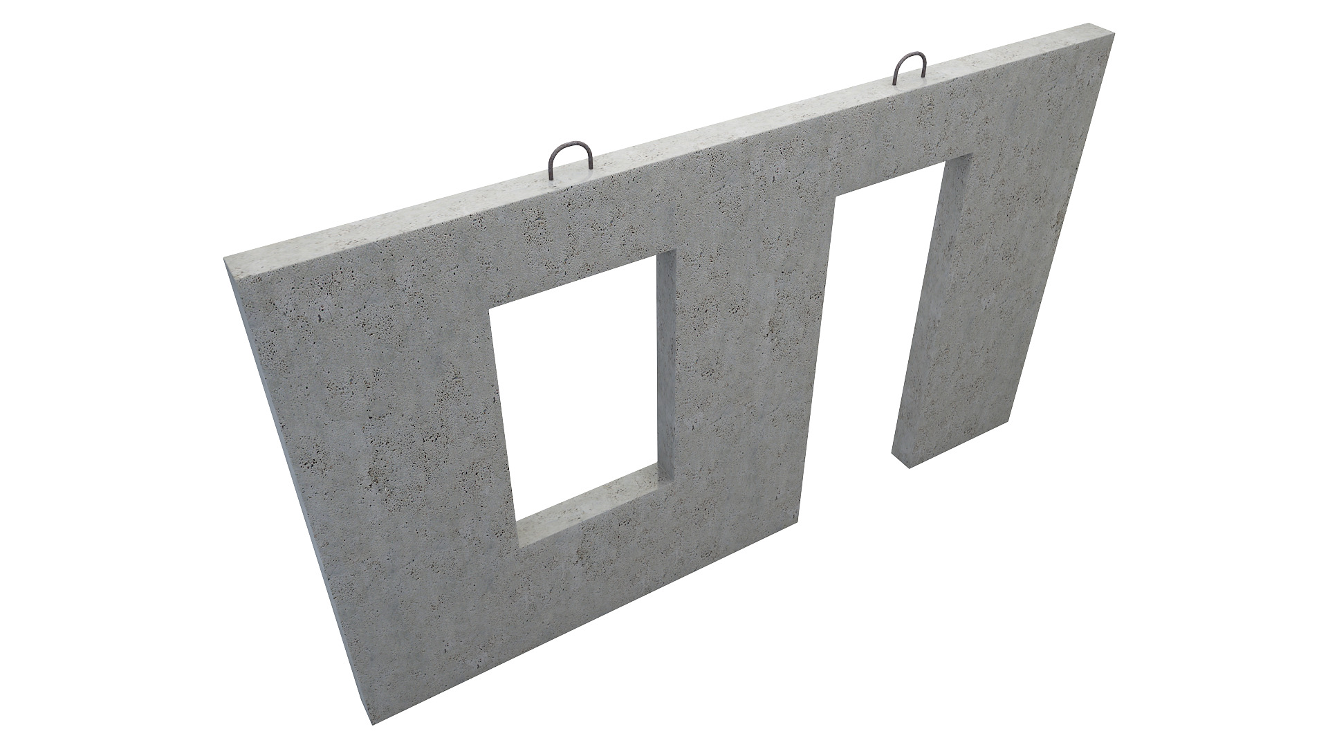 Concrete Wall Facade 3D model_4