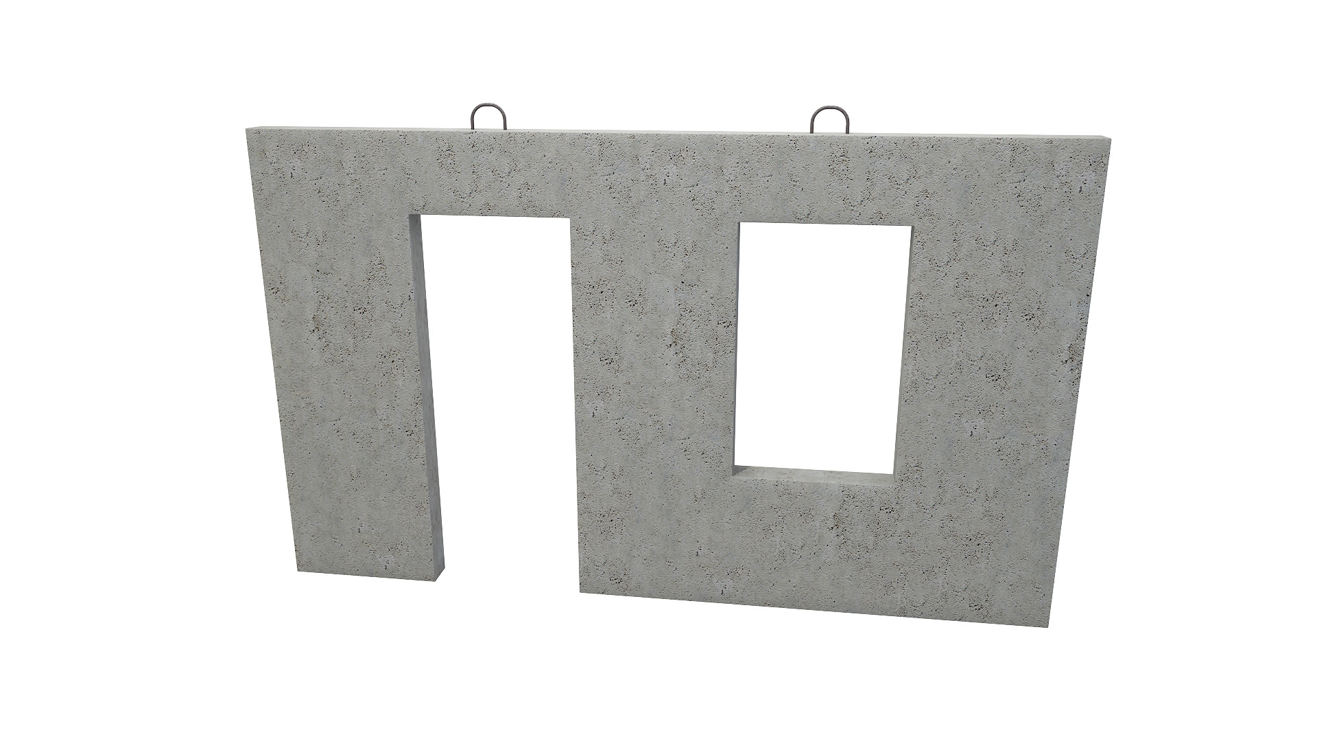Concrete Wall Facade 3D model_2