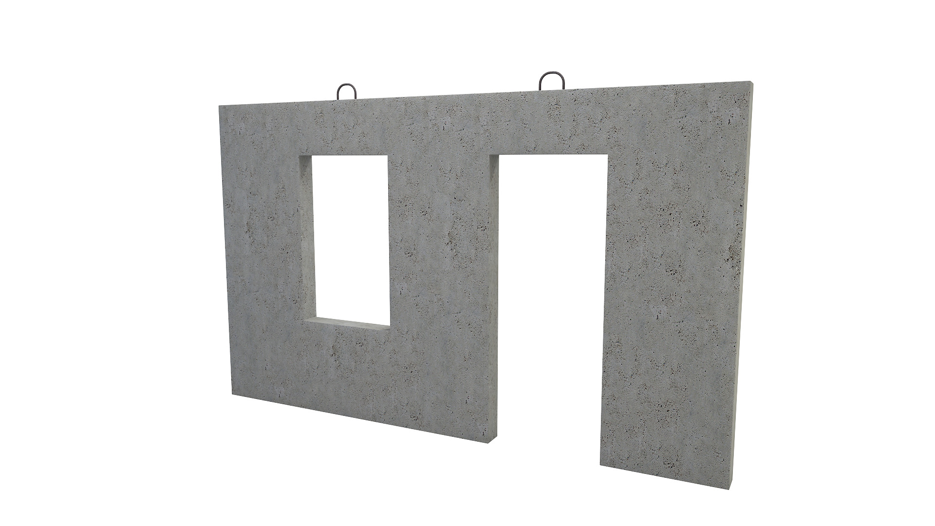 Concrete Wall Facade 3D model_1