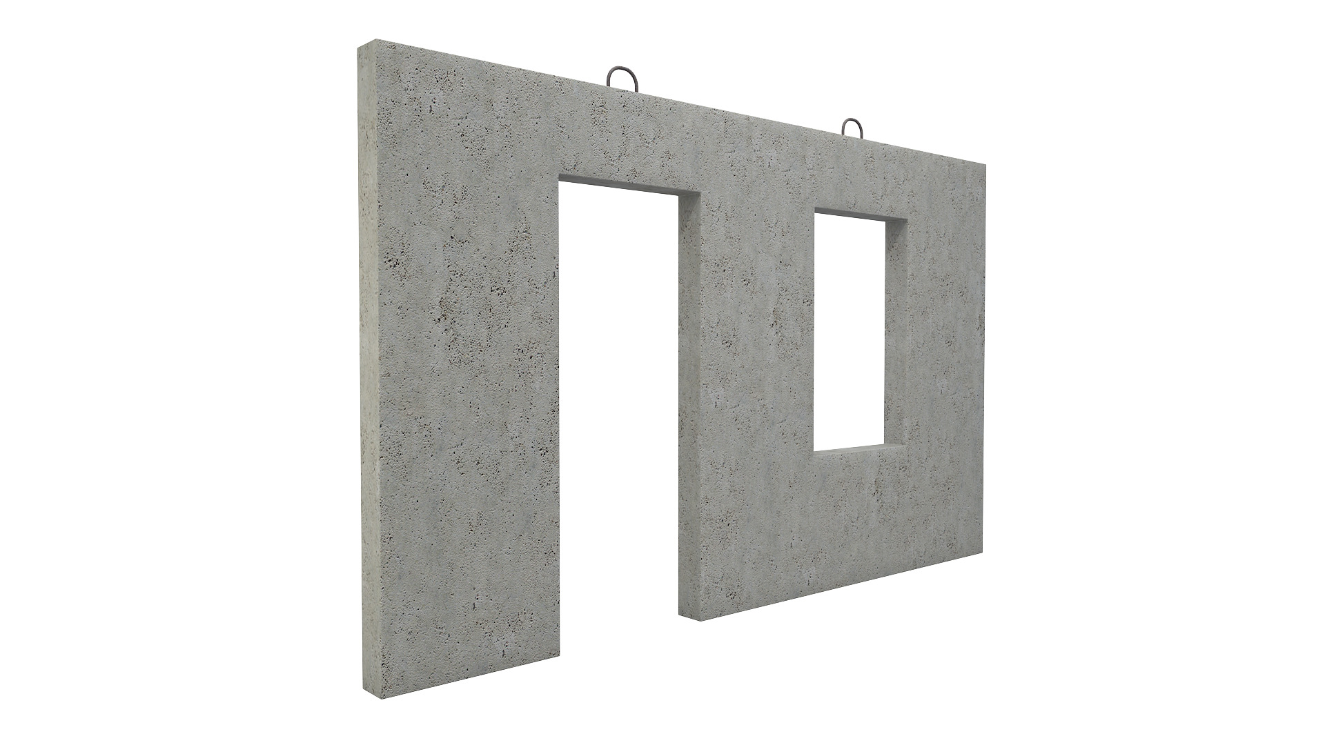 Concrete Wall Facade 3D model_3