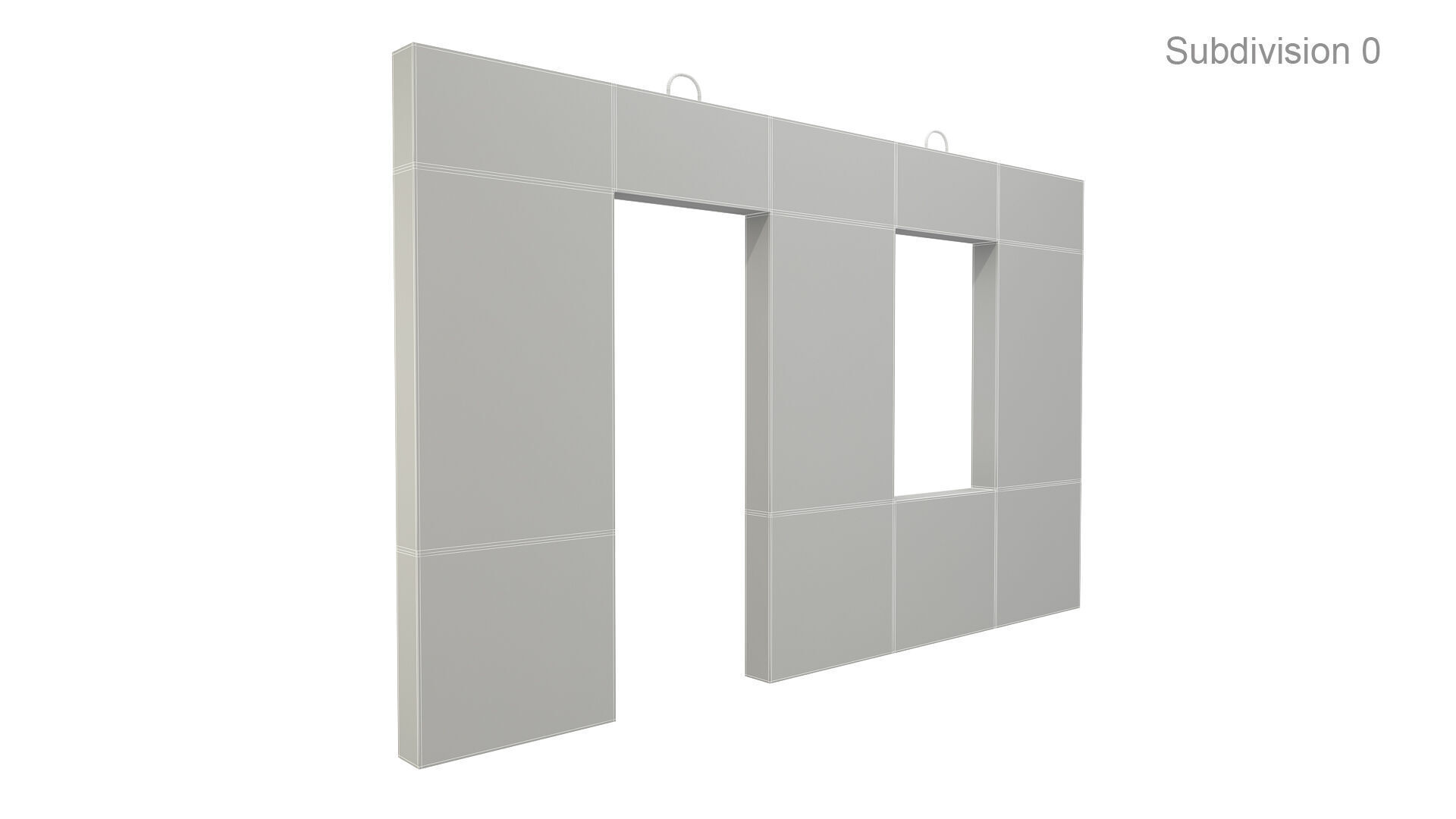 Concrete Wall Facade 3D model_8