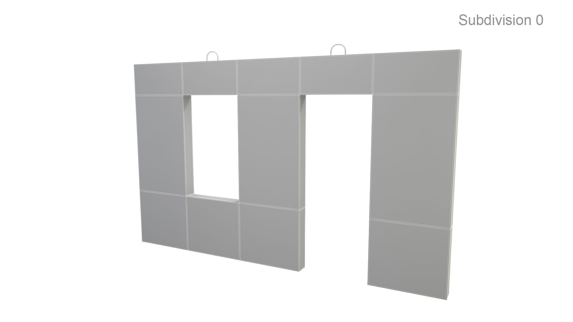 Concrete Wall Facade 3D model_7