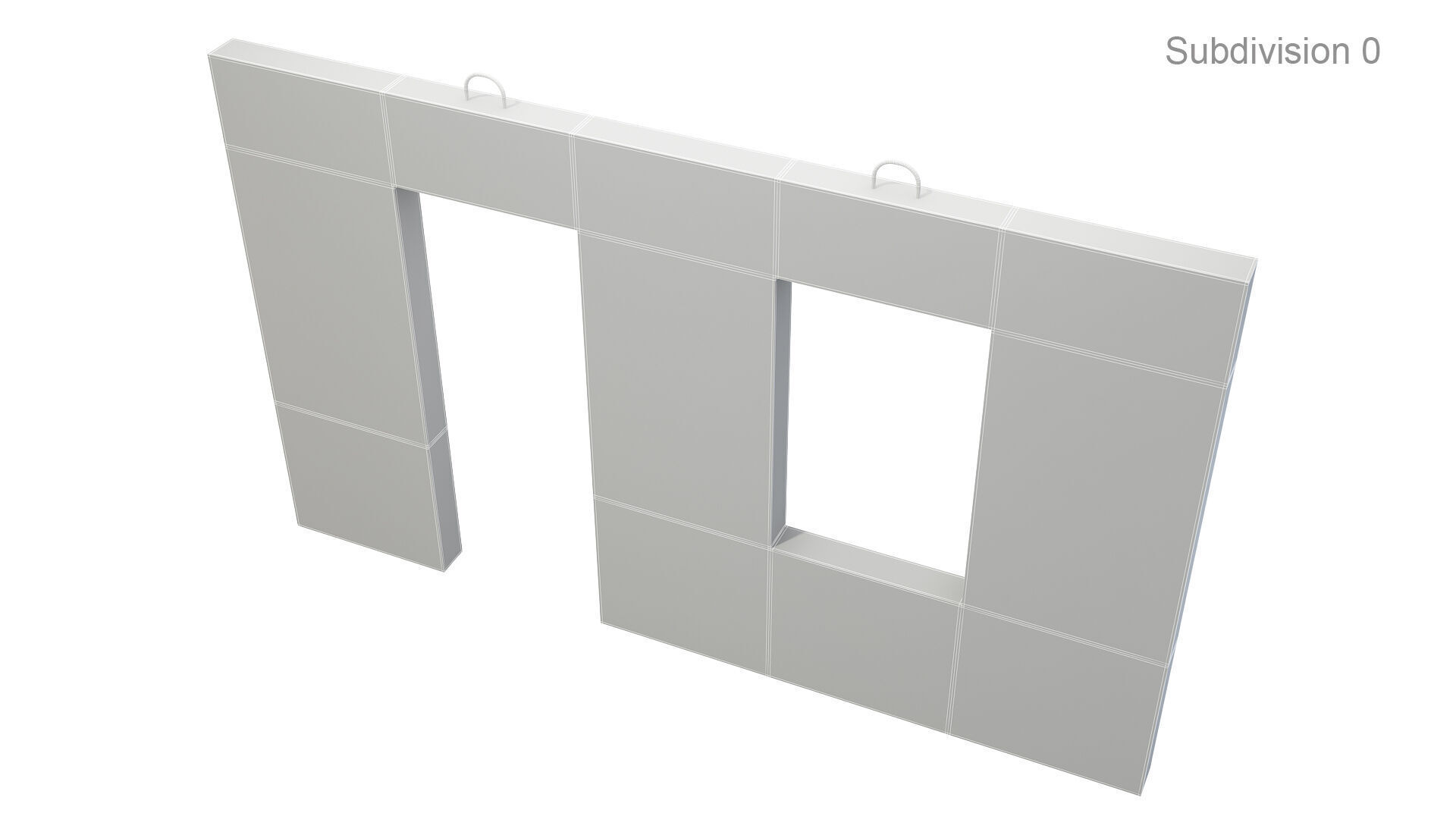Concrete Wall Facade 3D model_6