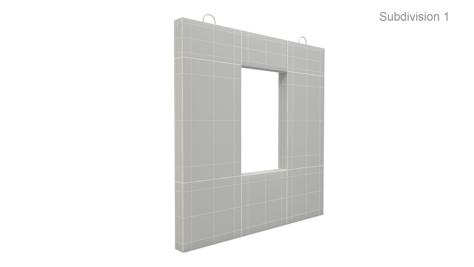 Concrete Wall with Windows 2 3D model_10