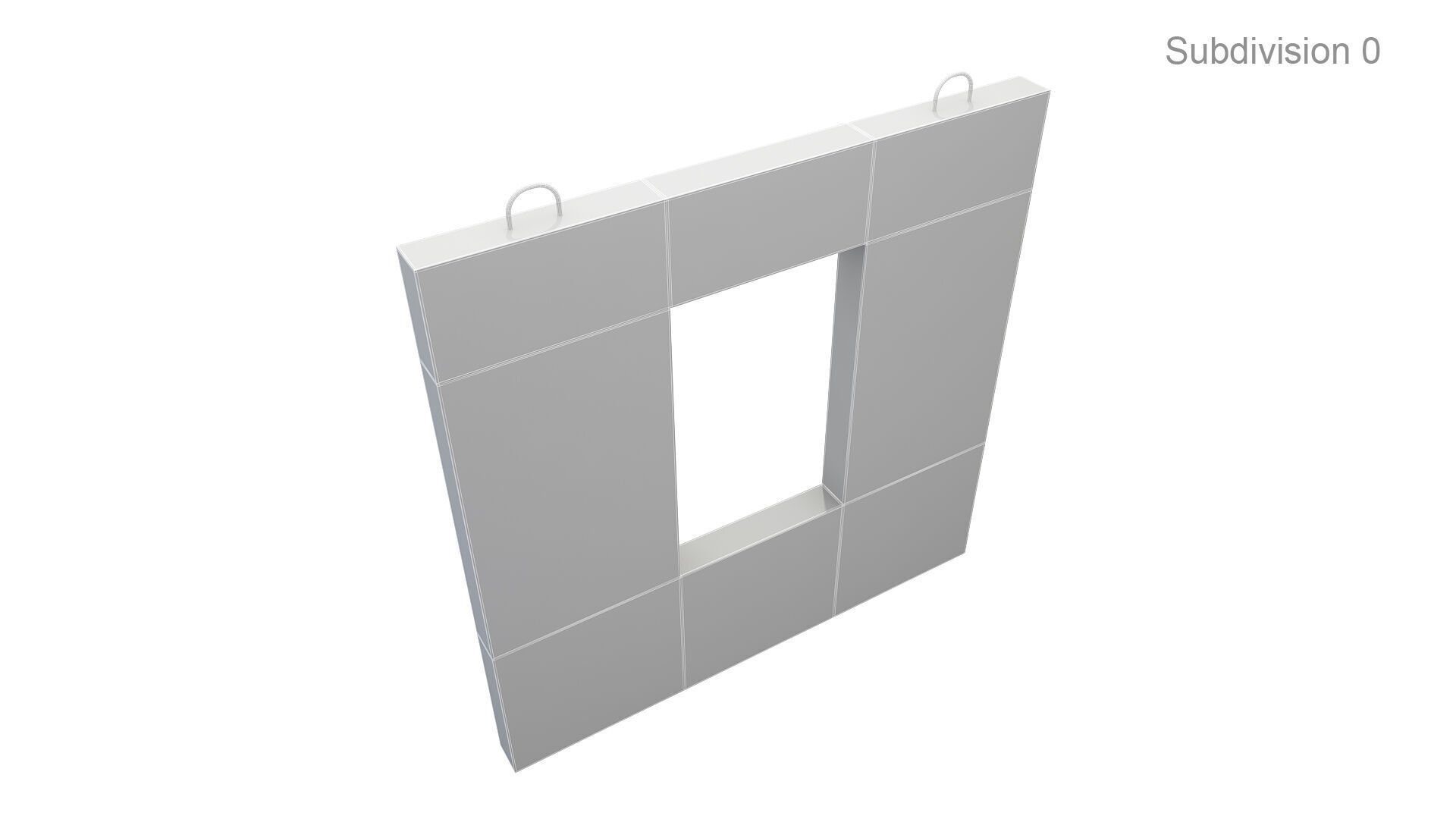 Concrete Wall with Windows 2 3D model_8