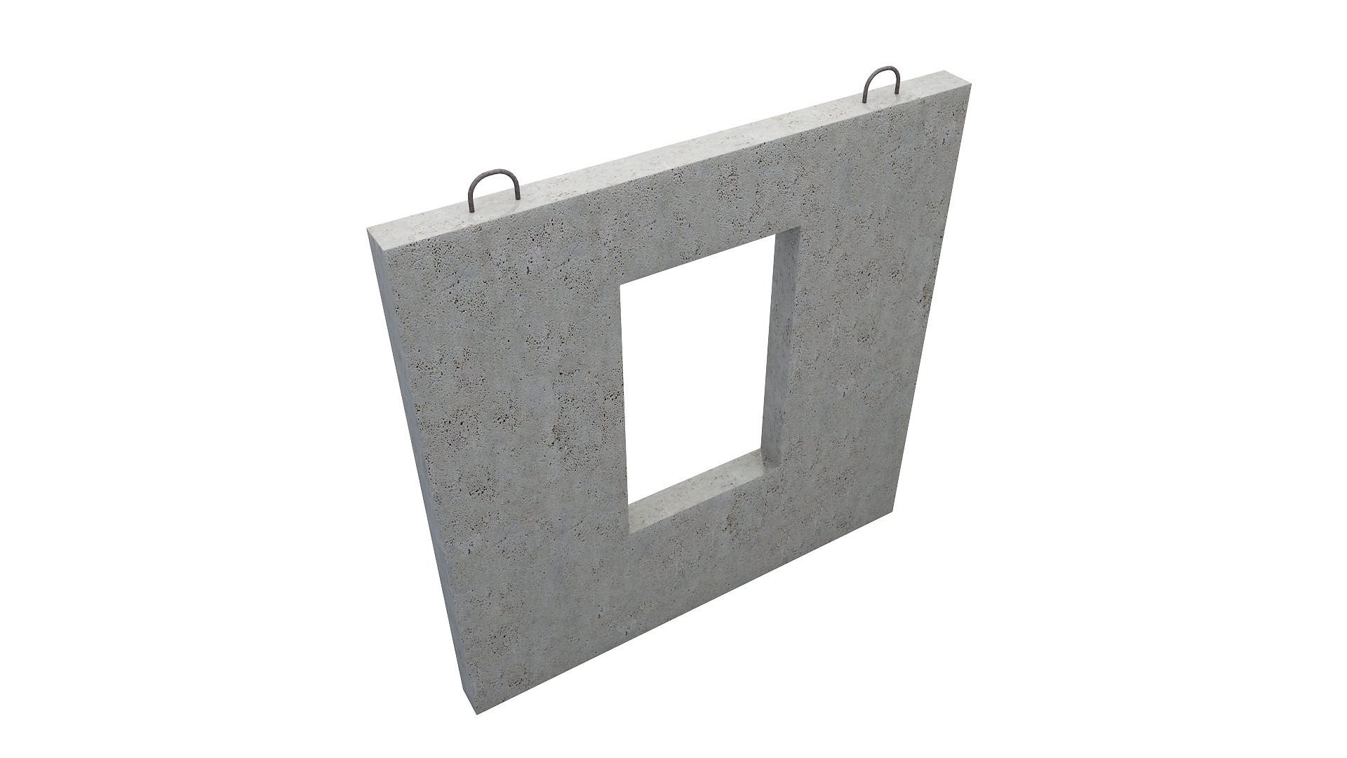 Concrete Wall with Windows 2 3D model_4