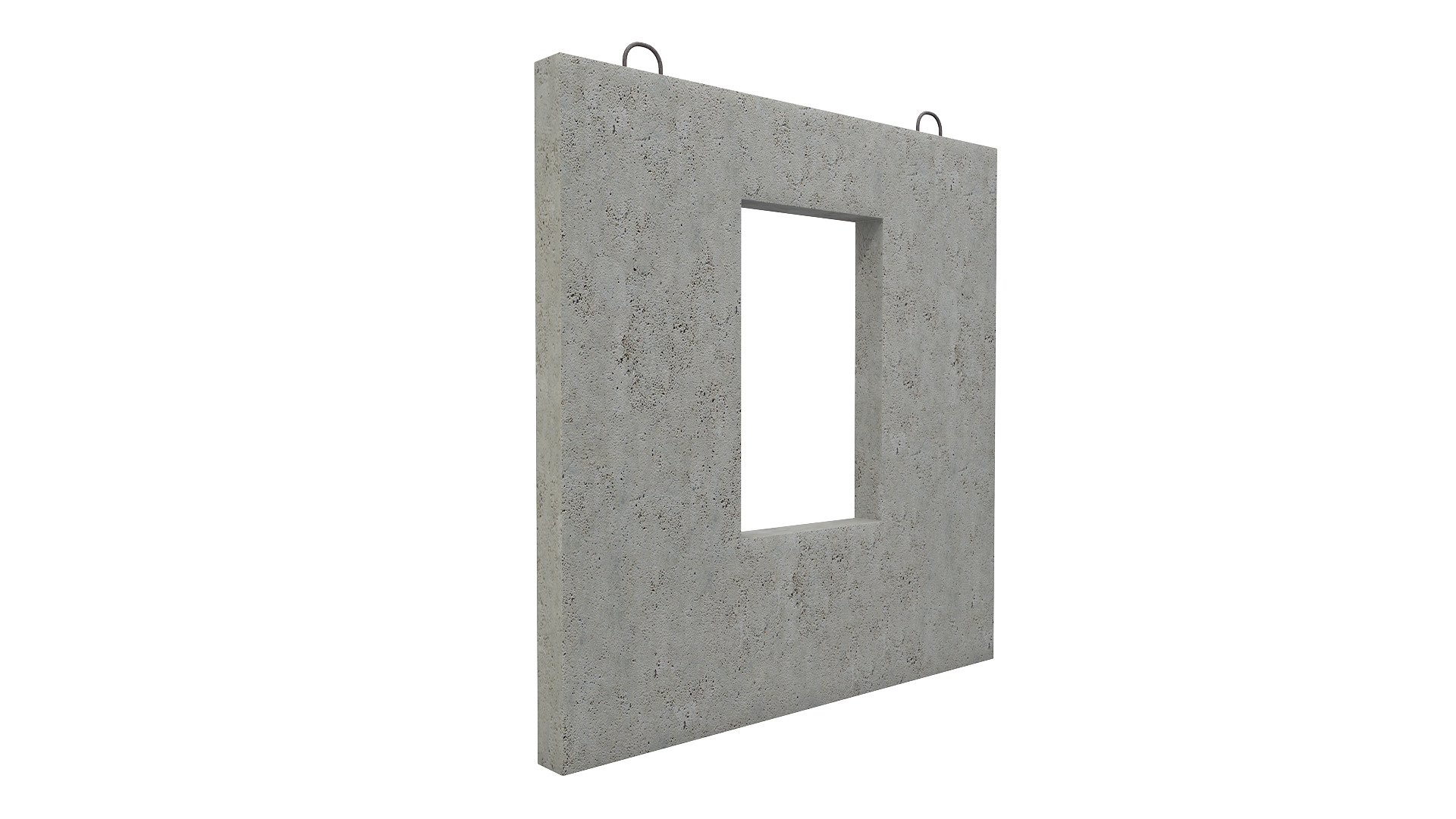 Concrete Wall with Windows 2 3D model_3