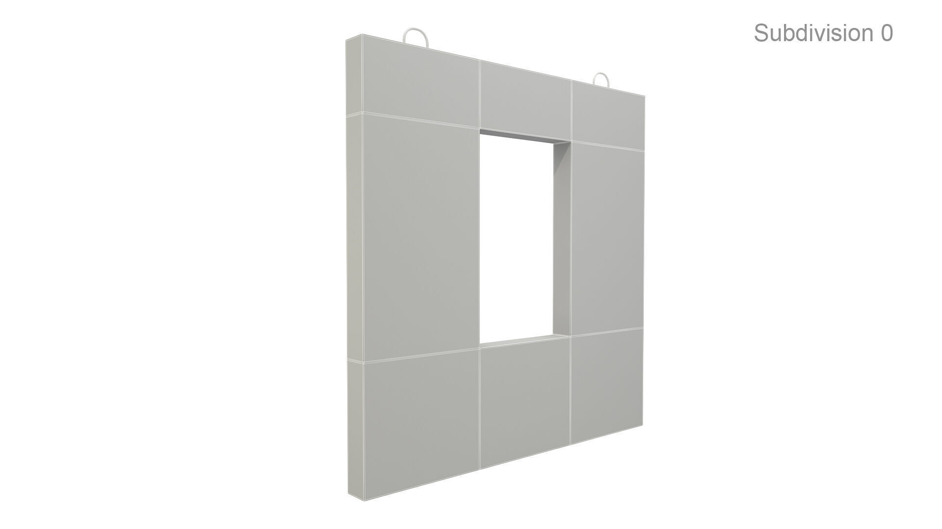 Concrete Wall with Windows 2 3D model_7