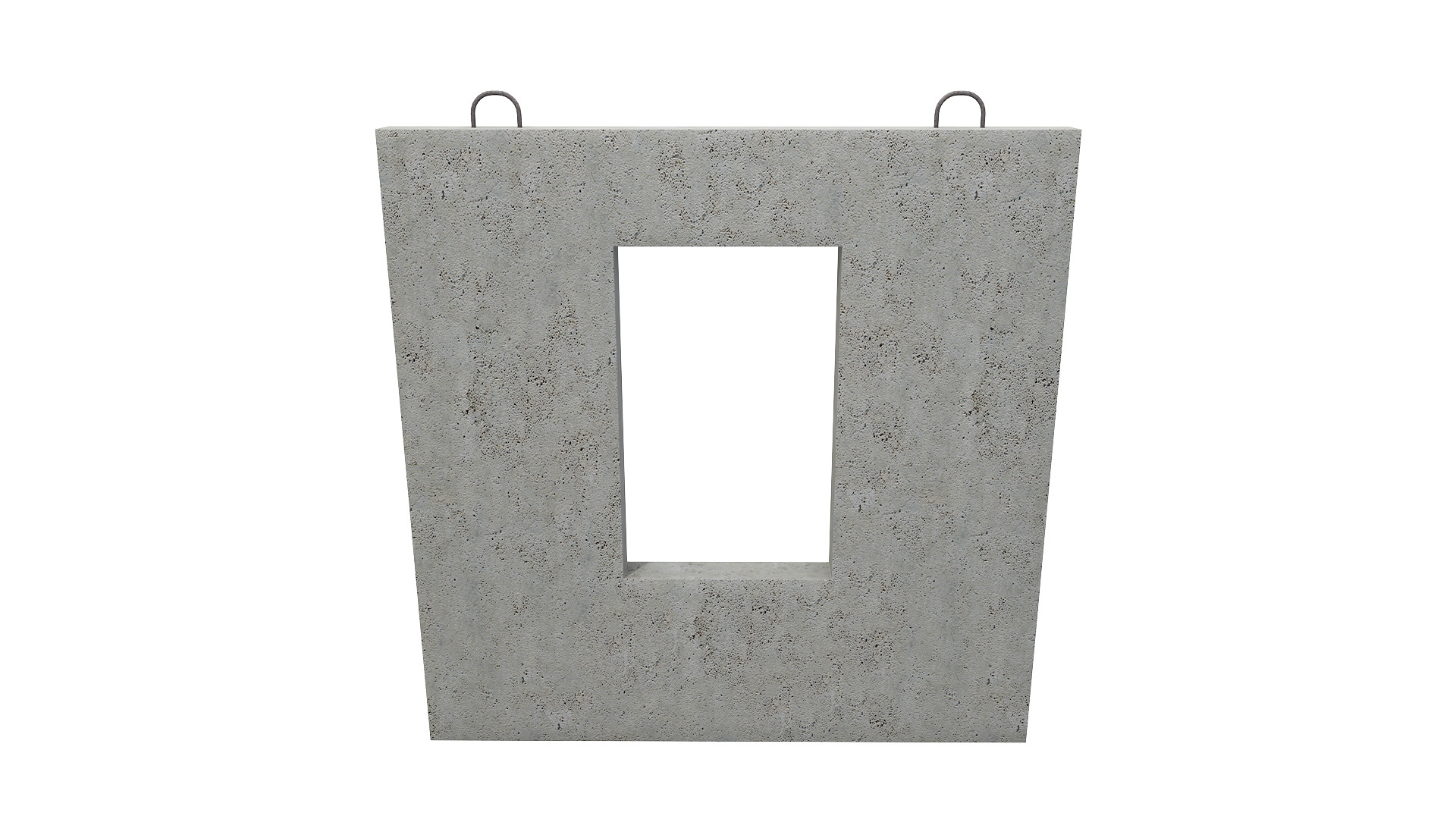 Concrete Wall with Windows 2 3D model_2