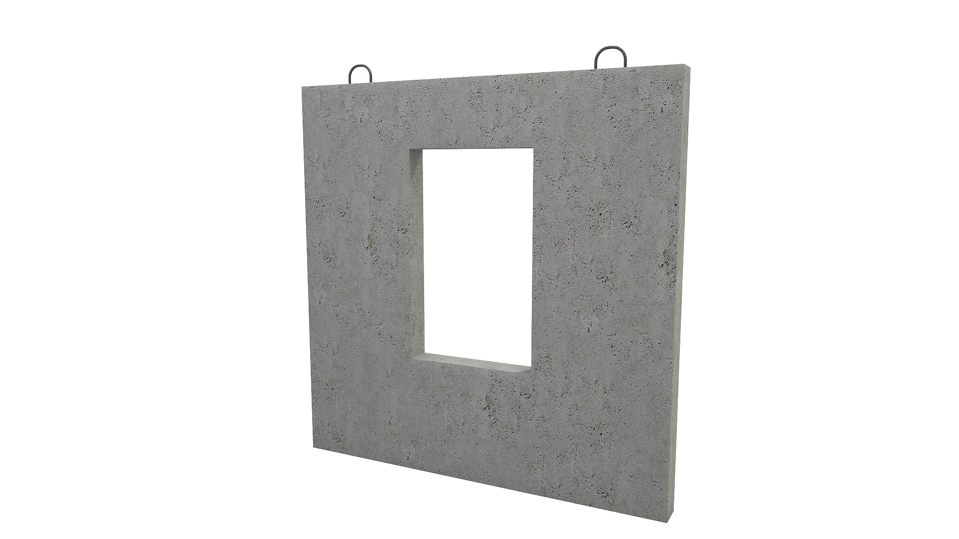 Concrete Wall with Windows 2 3D model_1