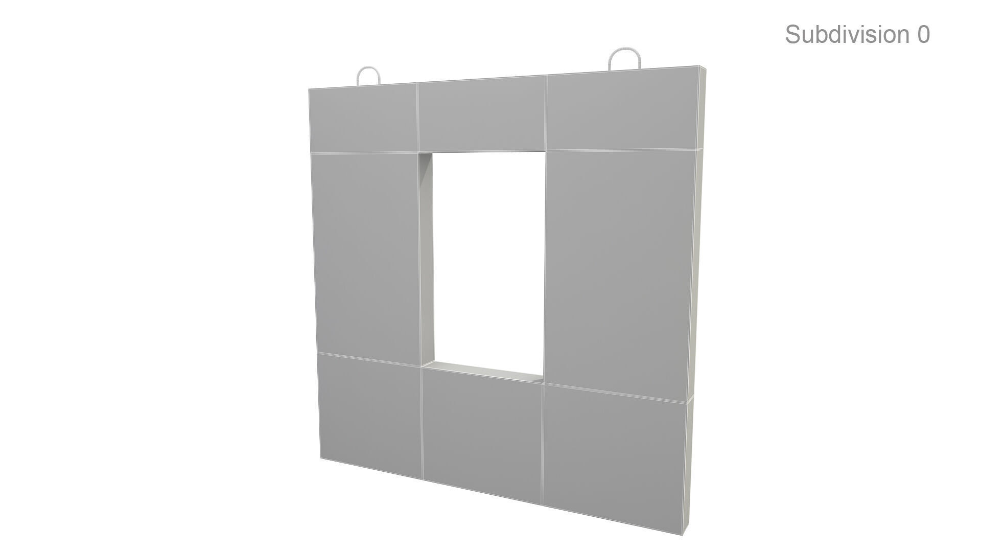 Concrete Wall with Windows 2 3D model_6