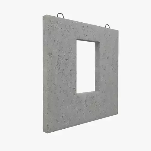 Concrete Wall with Windows 2 3D model