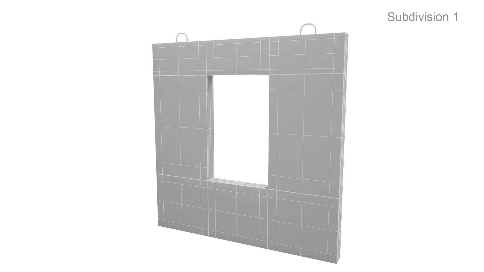 Concrete Wall with Windows 2 3D model_9