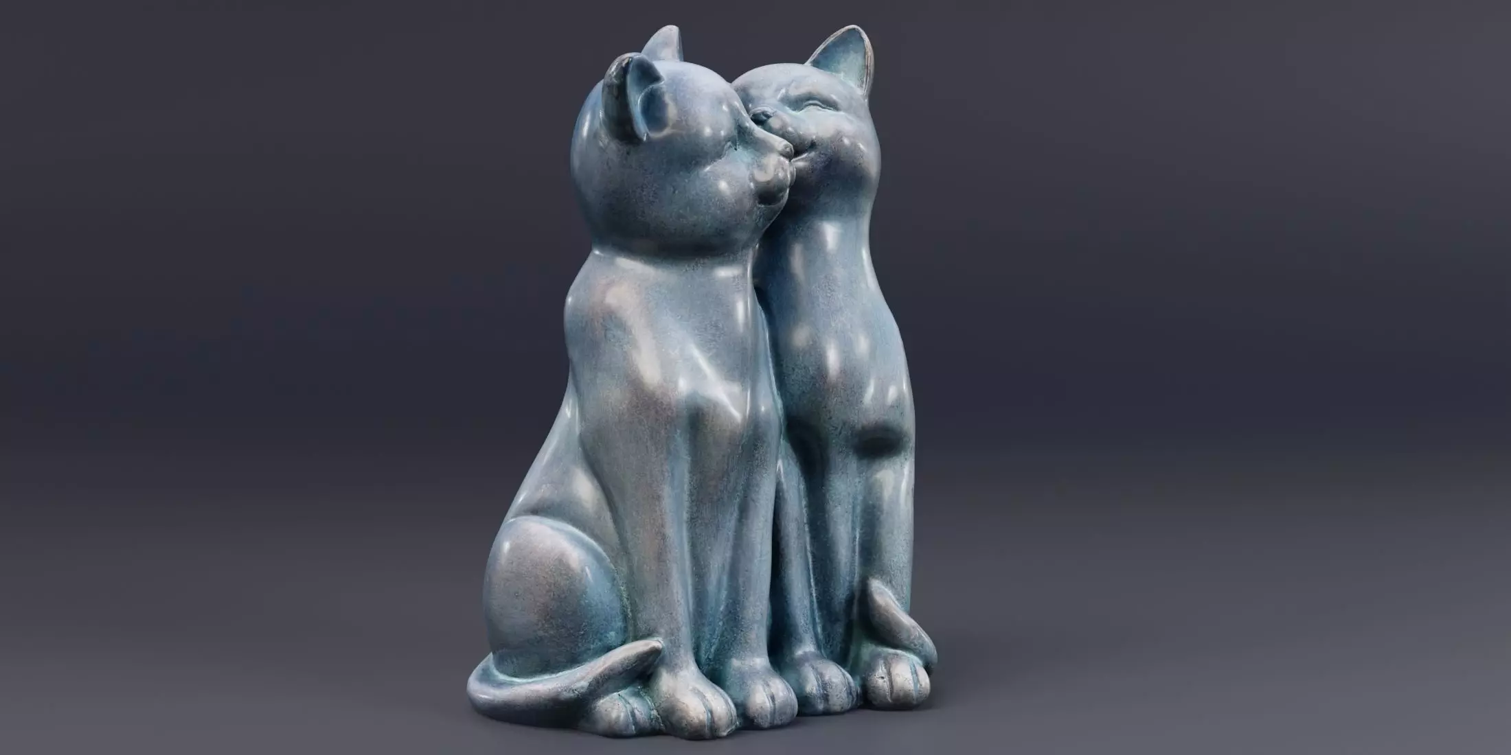 3Dscan Cats Cuddle Low-poly 3D model