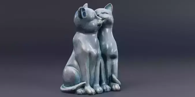 3Dscan Cats Cuddle