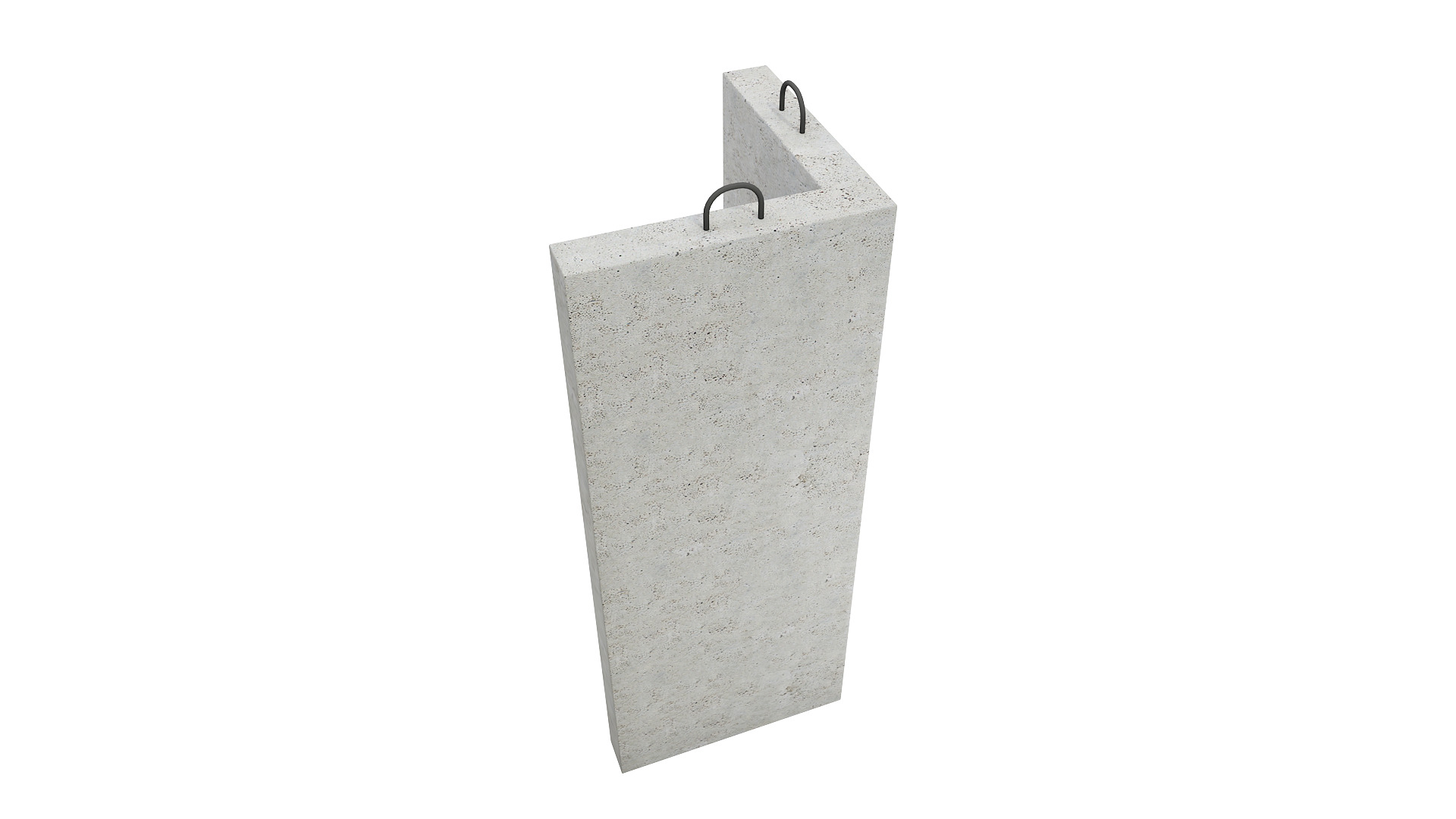 Concrete Corner Wall 3D model_3