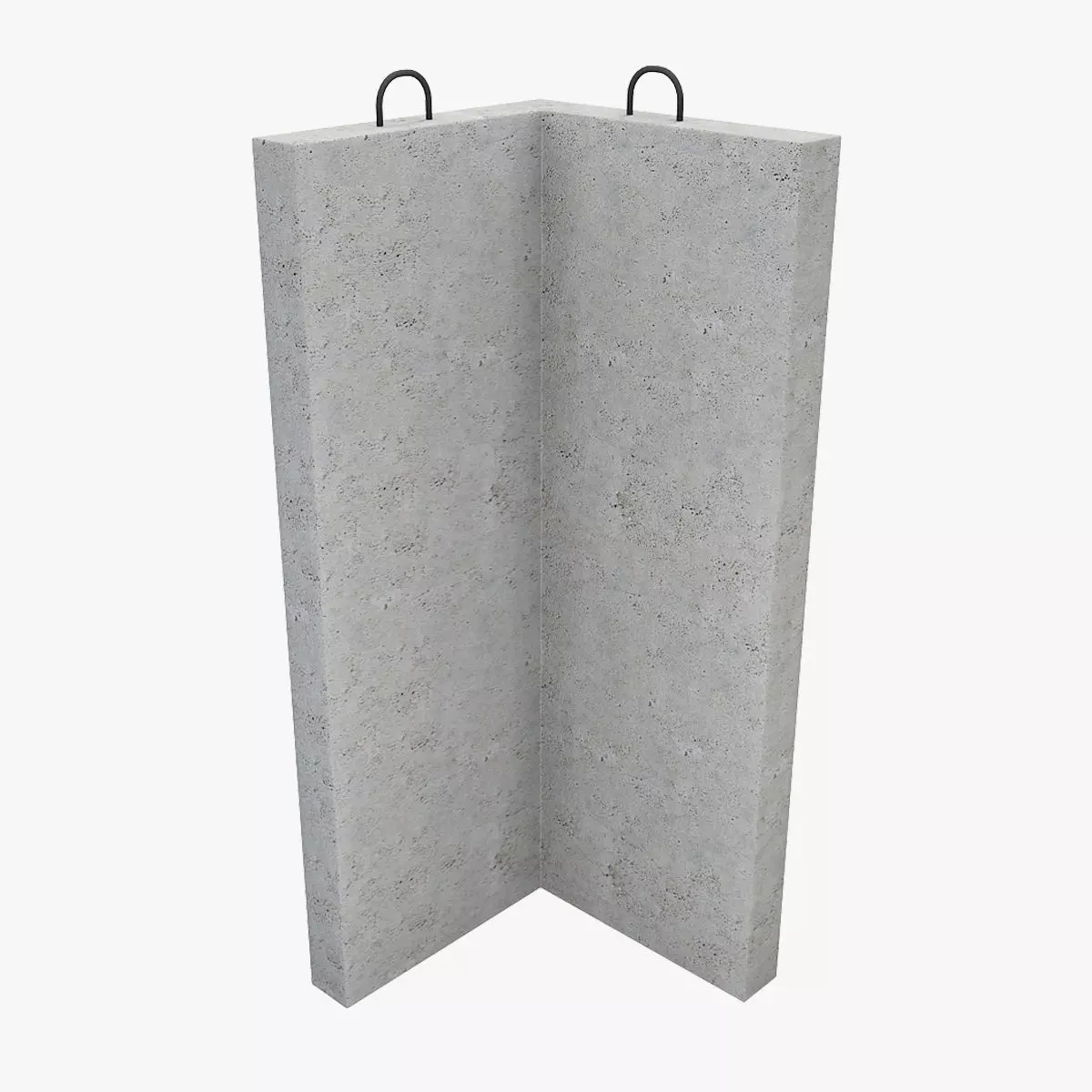 Concrete Corner Wall 3D model_0