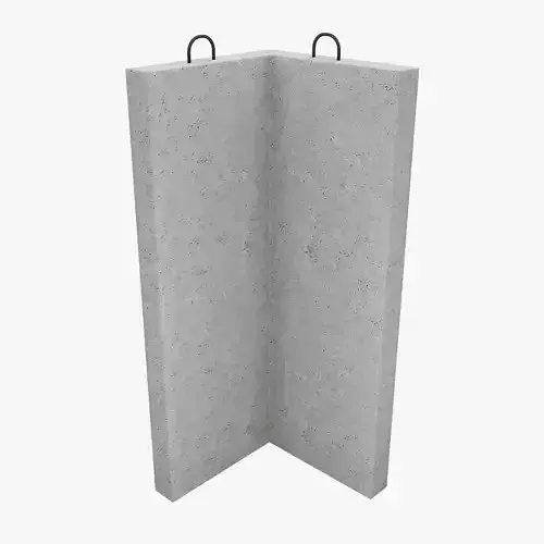 Concrete Corner Wall 3D model