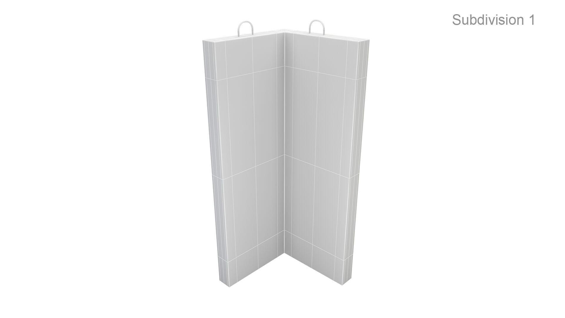 Concrete Corner Wall 3D model_10