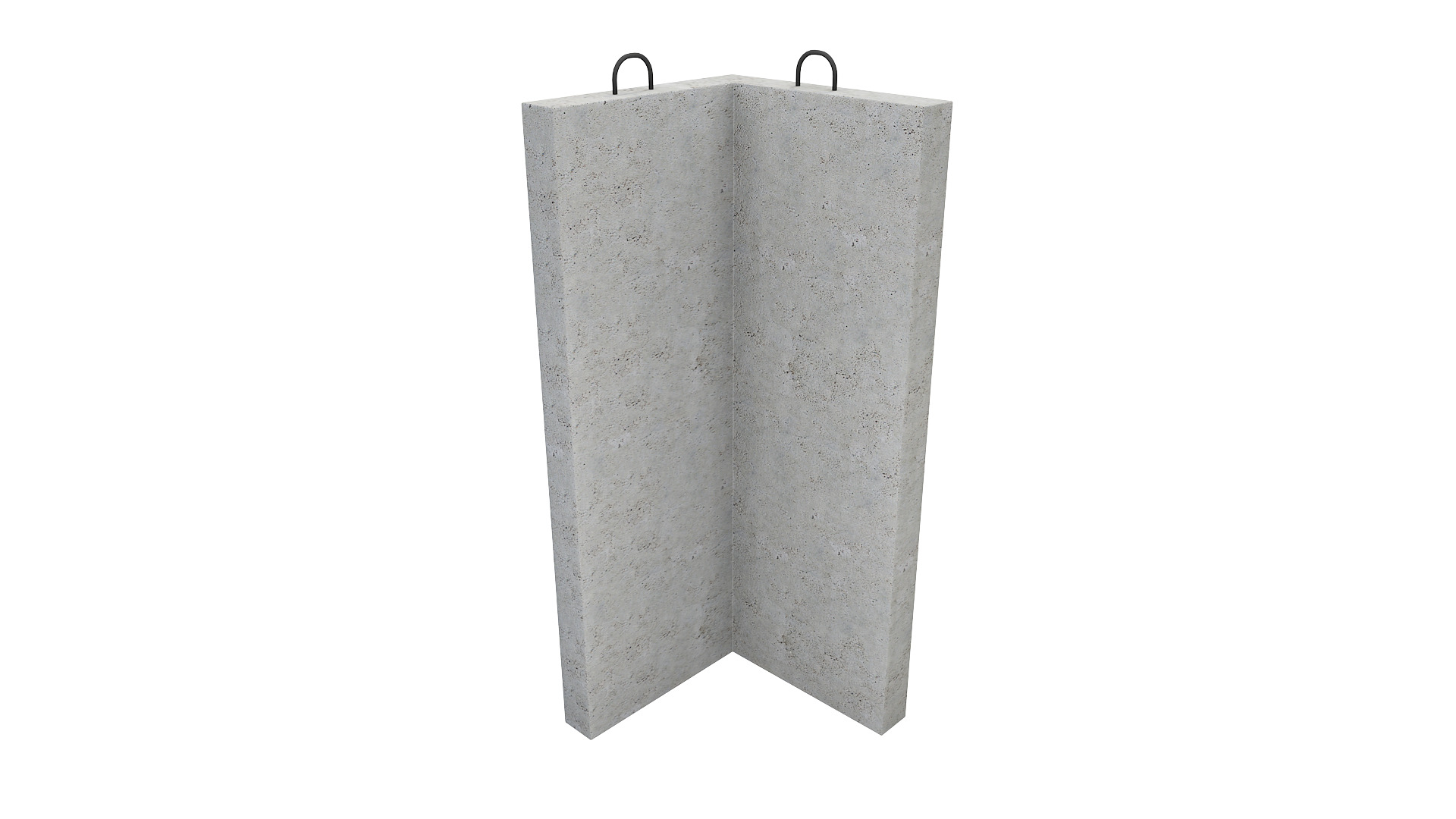 Concrete Corner Wall 3D model_4