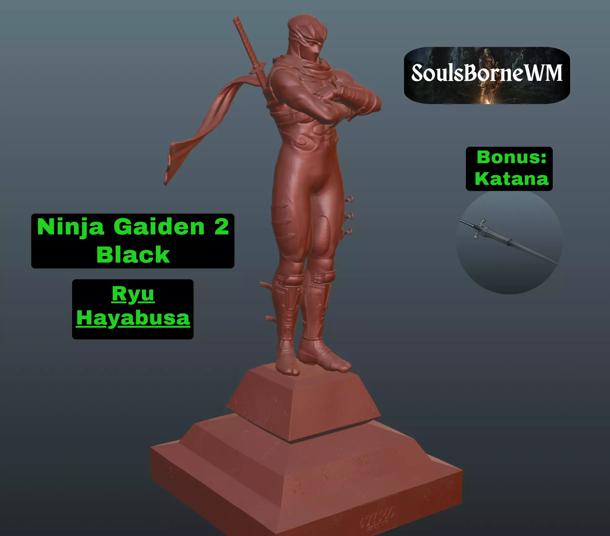 Ninja Gaiden 2 Black Ryu Hayabusa 3D print model