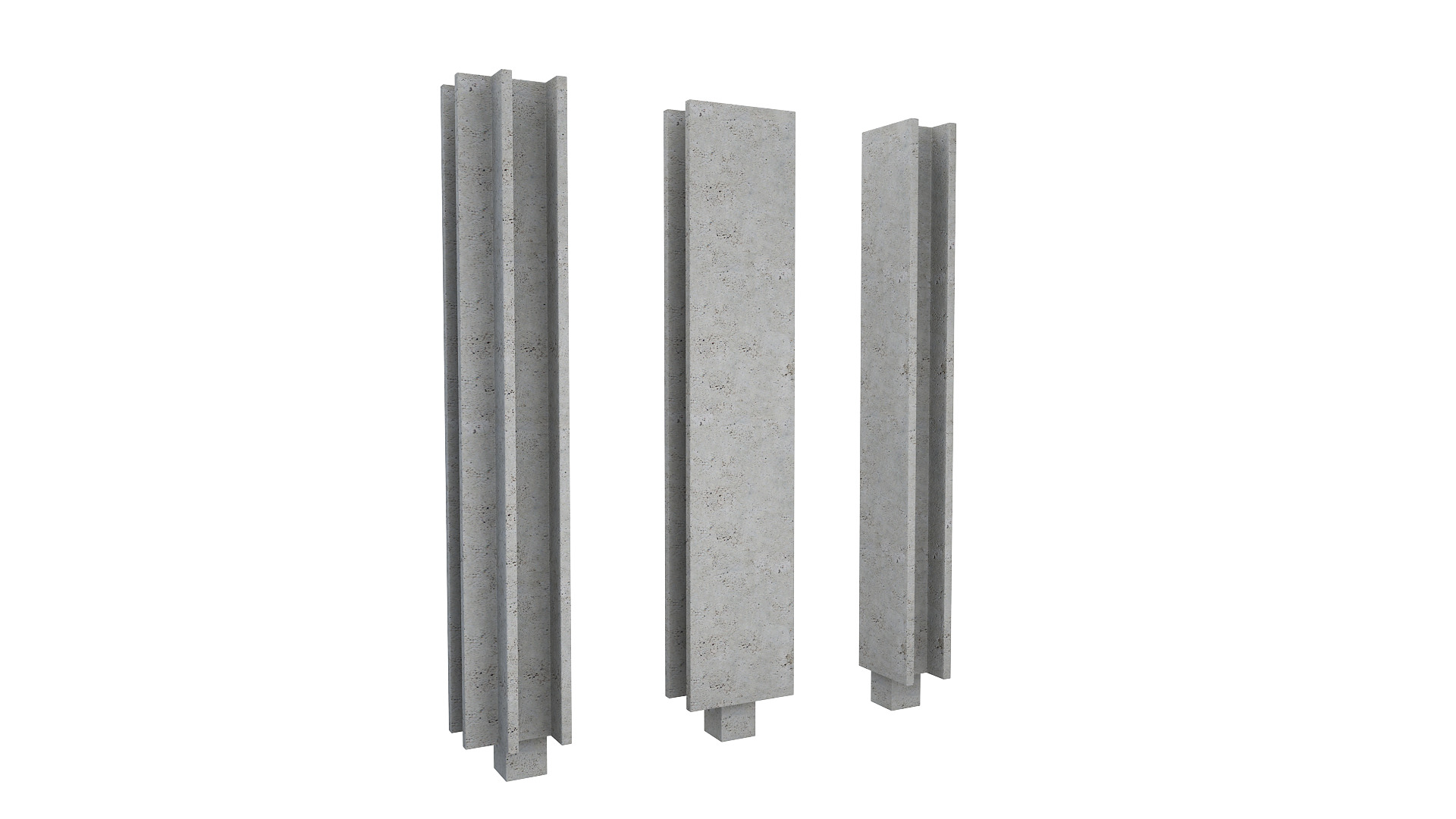 Concrete Connection Wall 3D model_1