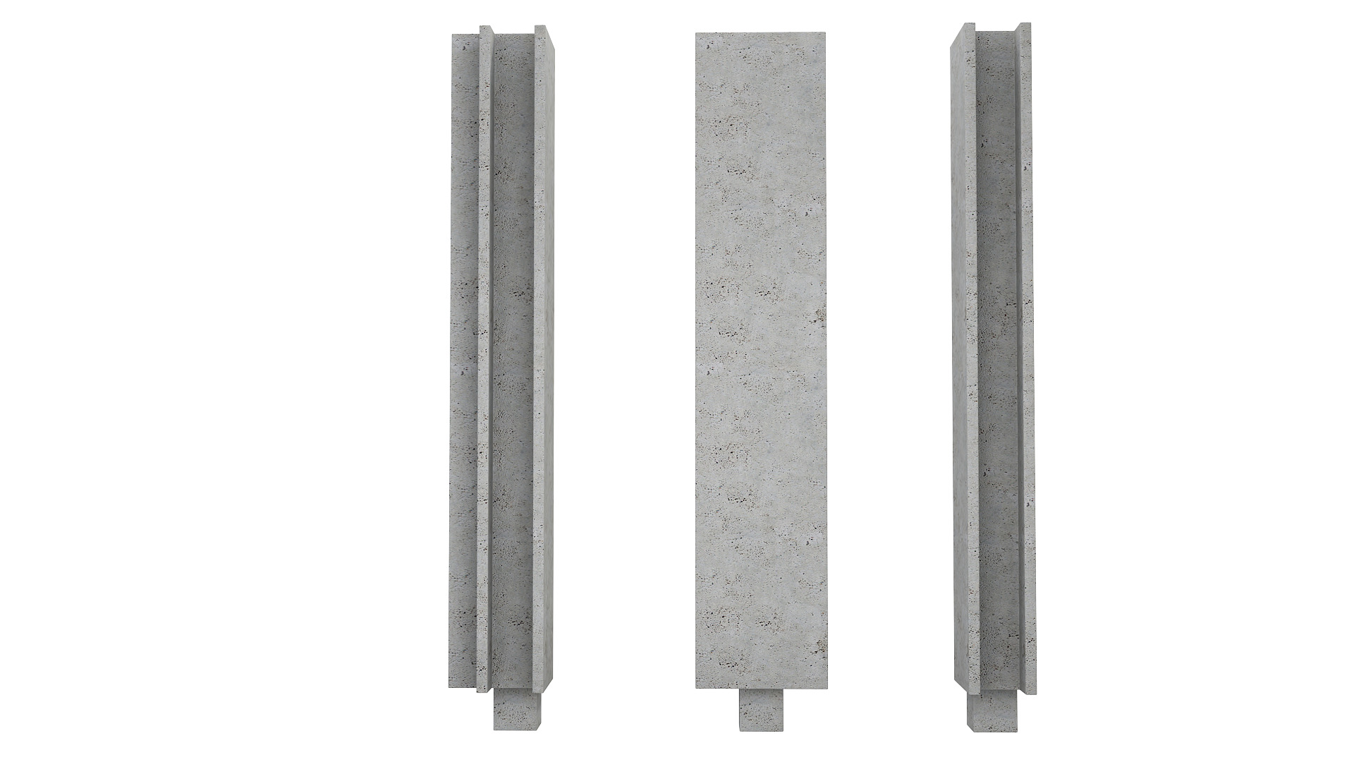 Concrete Connection Wall 3D model_5