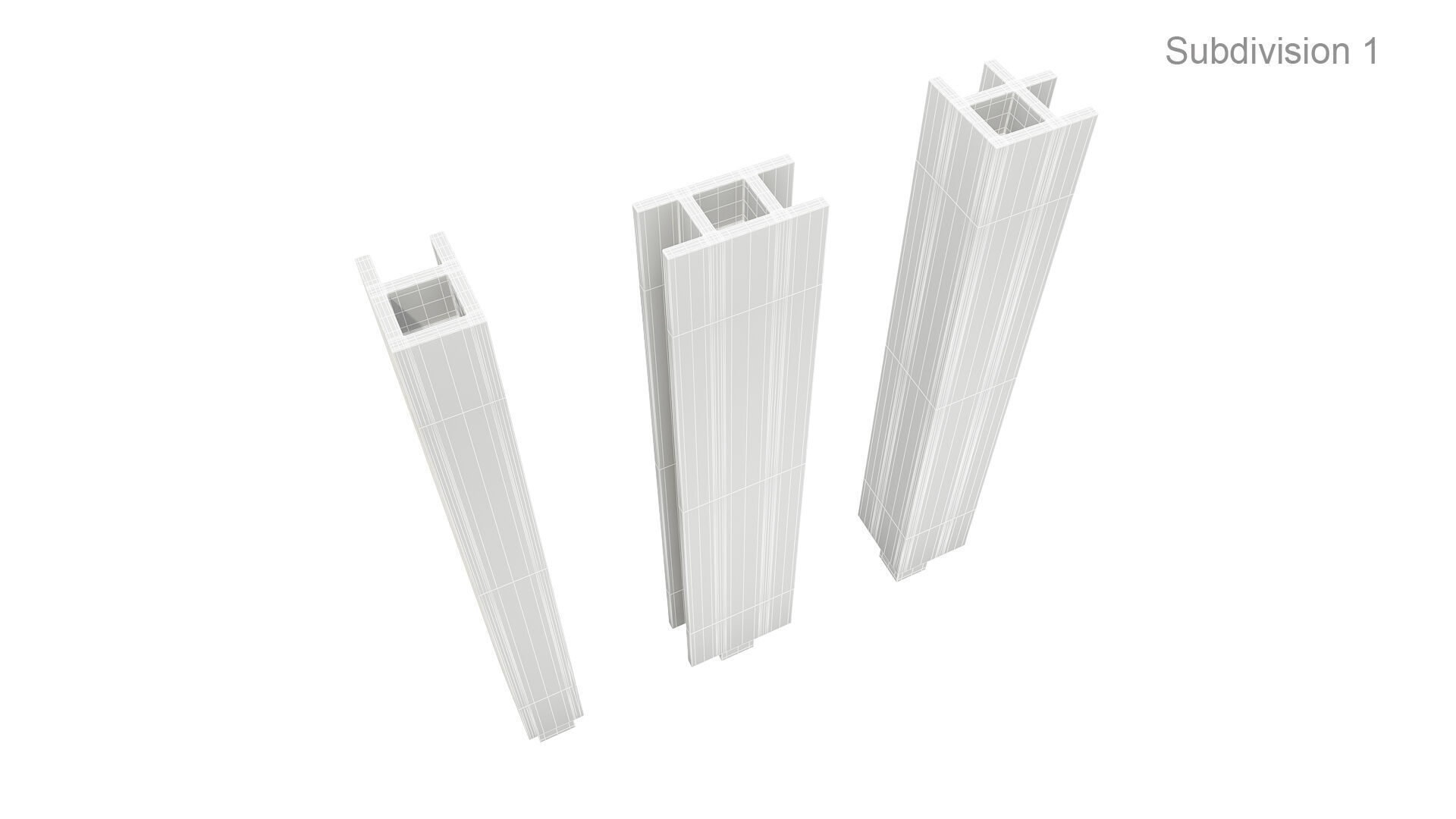 Concrete Connection Wall 3D model_10