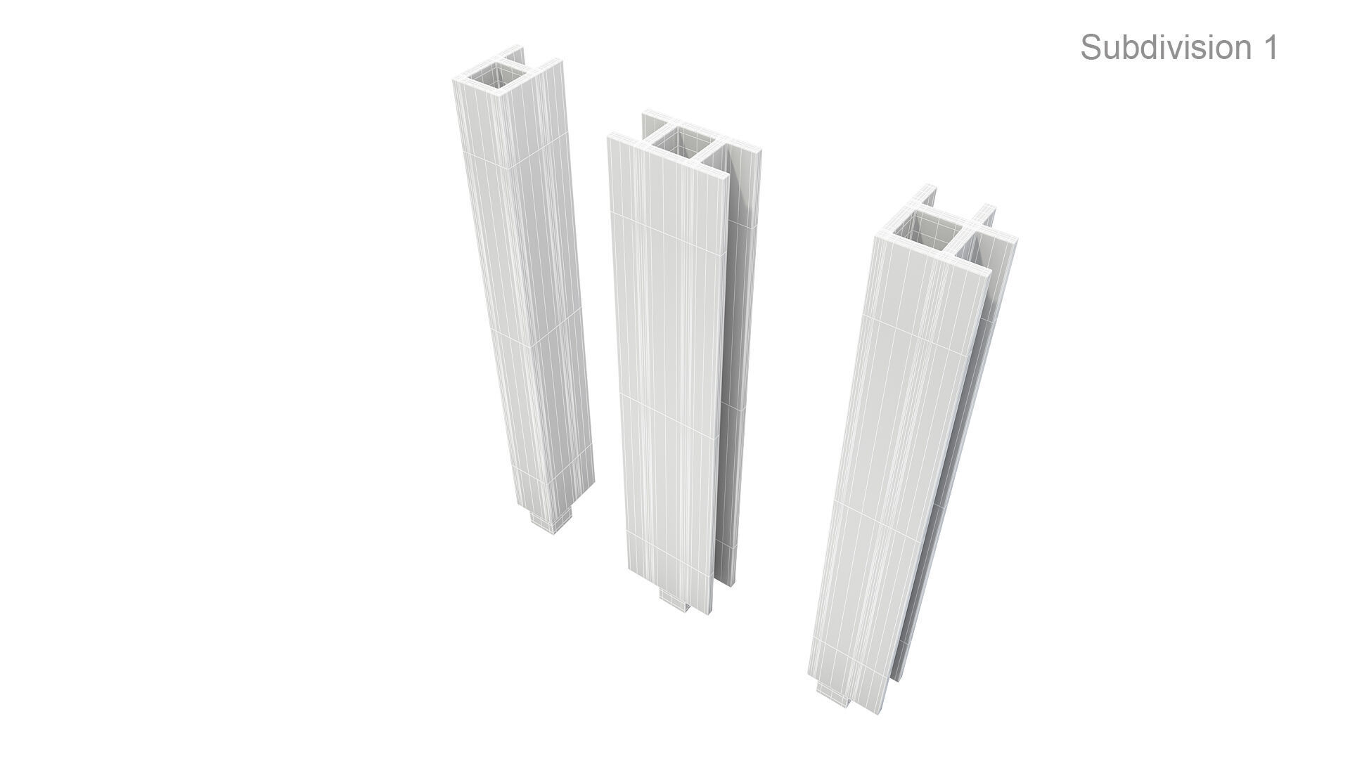 Concrete Connection Wall 3D model_9