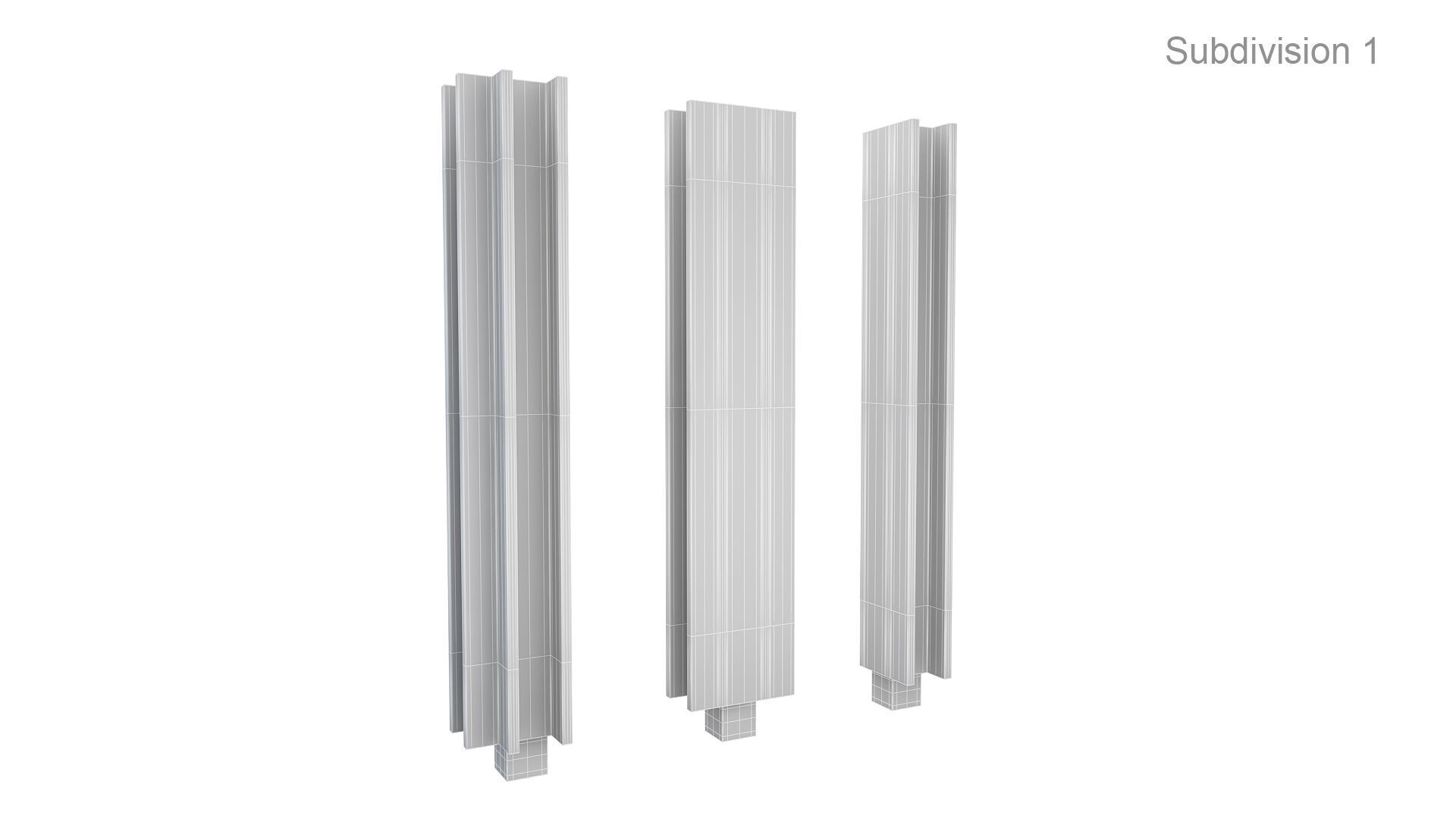 Concrete Connection Wall 3D model_11