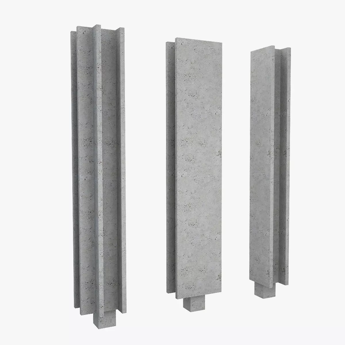 Concrete Connection Wall 3D model_0